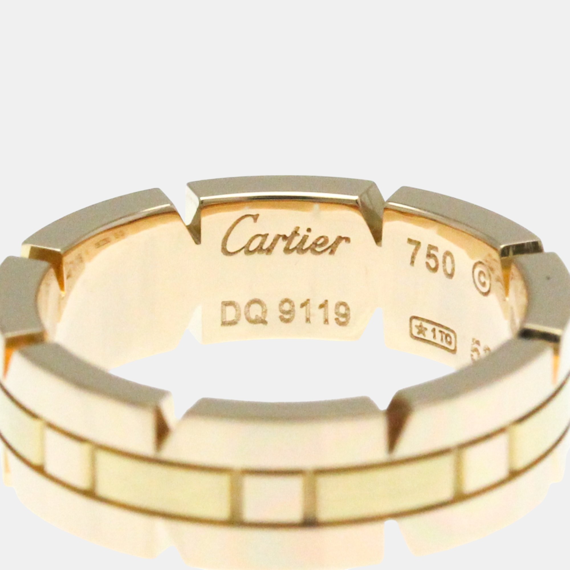 Cartier 18K Yellow Gold Tank Francaise Band Ring EU 53