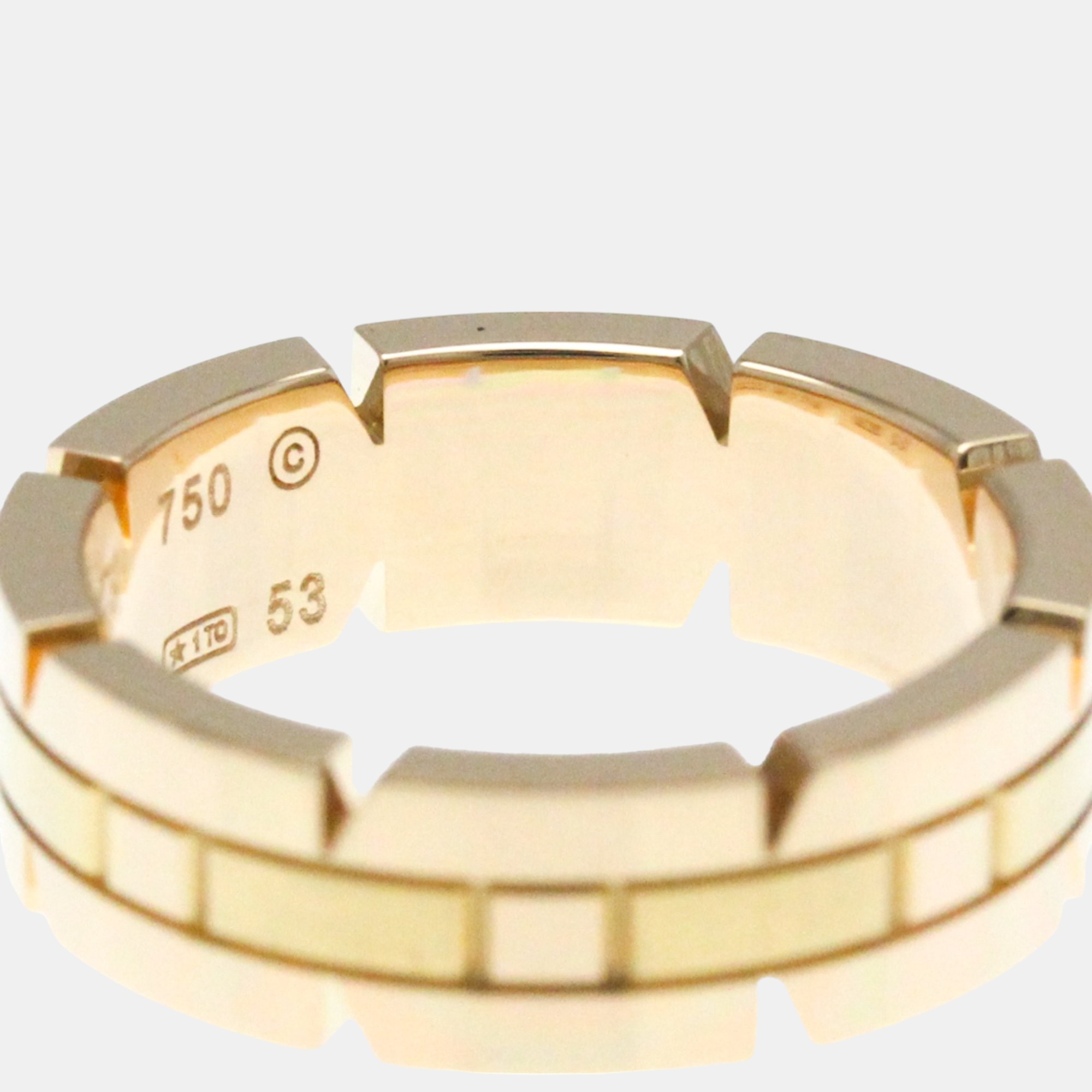 Cartier 18K Yellow Gold Tank Francaise Band Ring EU 53