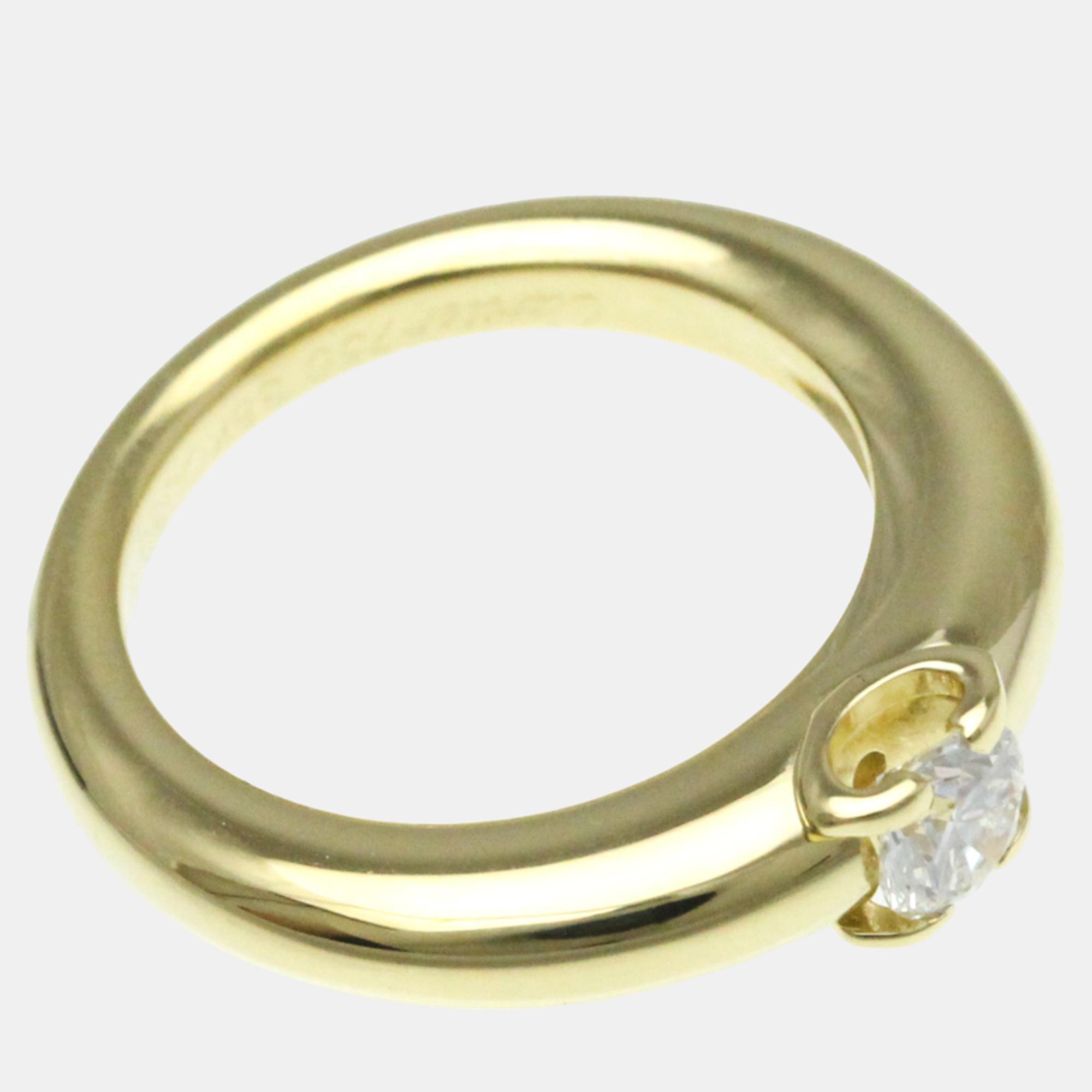 Cartier 18K Yellow Gold And Diamond C De Cartier Solitaire Ring EU 50