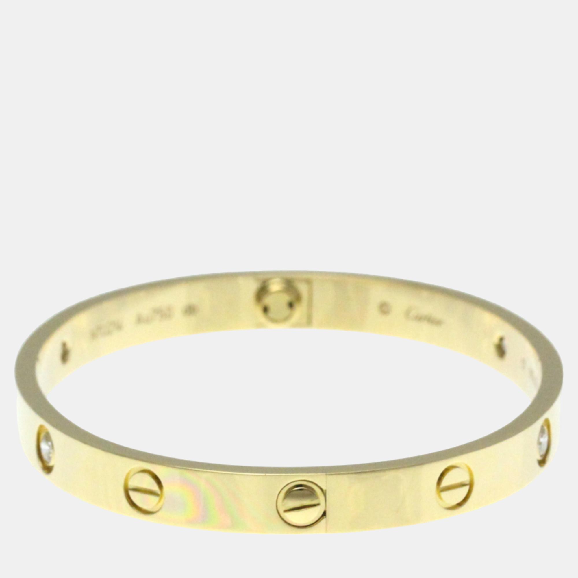 Cartier 18K Yellow Gold And Diamond Love Bangle Bracelet