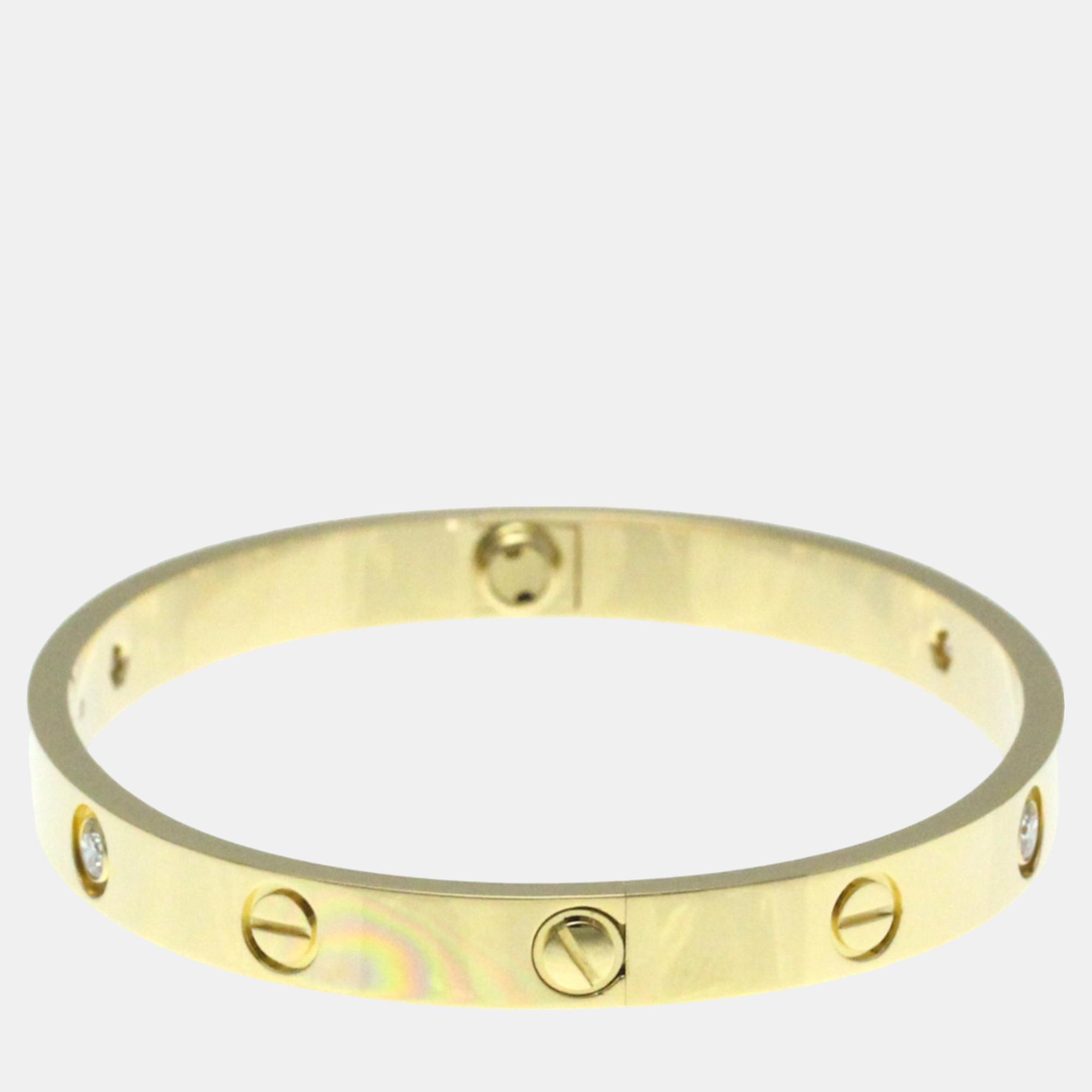 Cartier 18K Yellow Gold And Diamond Love Bangle Bracelet