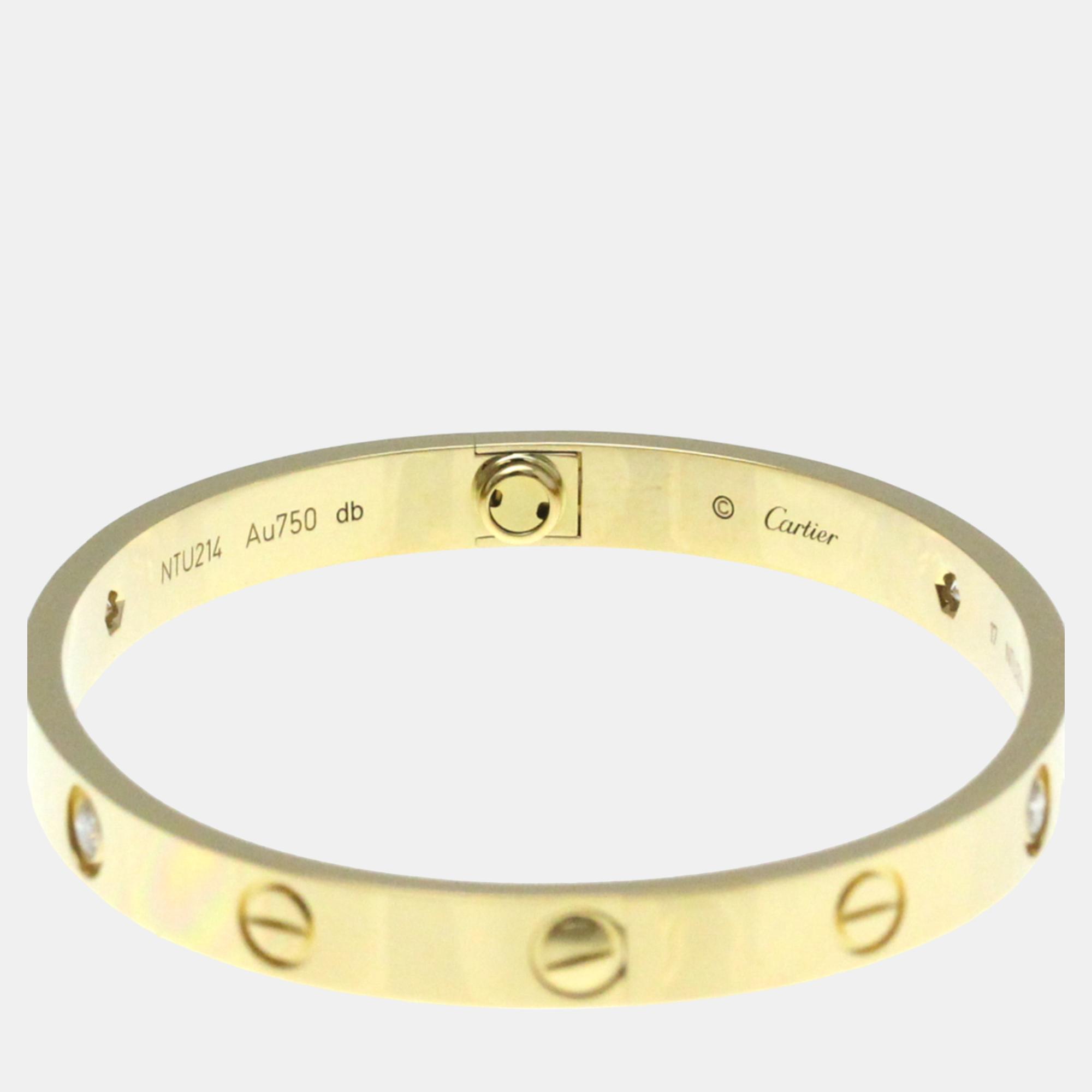 Cartier 18K Yellow Gold And Diamond Love Bangle Bracelet