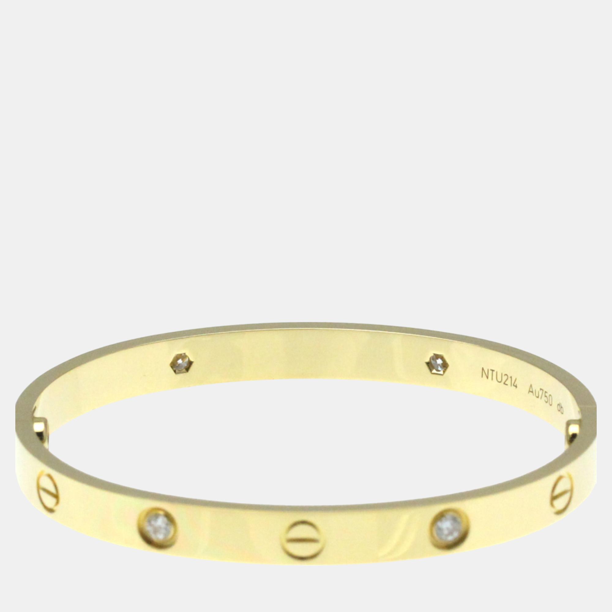 Cartier 18K Yellow Gold And Diamond Love Bangle Bracelet