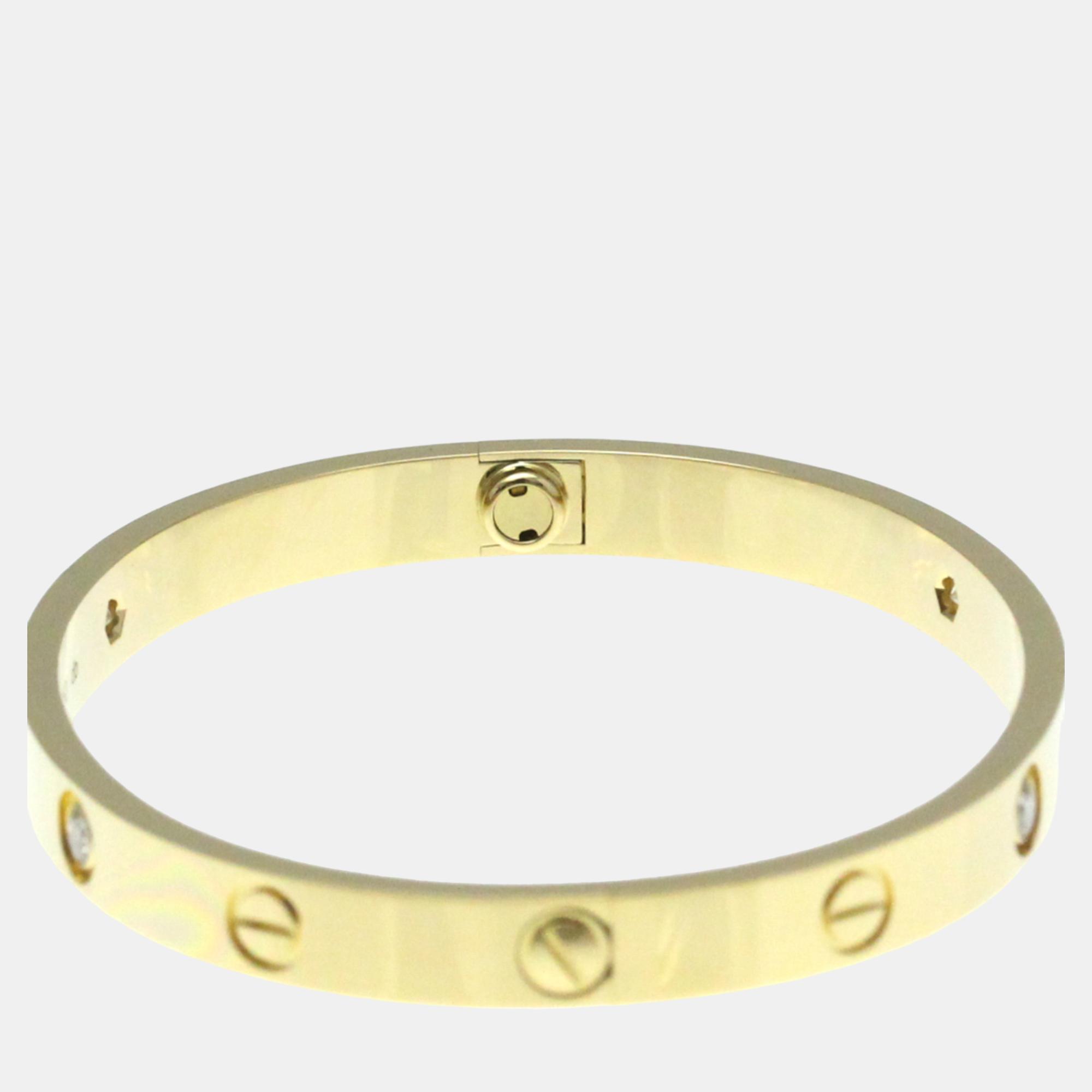 Cartier 18K Yellow Gold And Diamond Love Bangle Bracelet