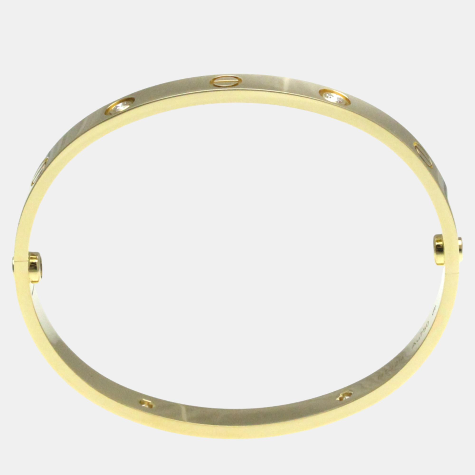 Cartier 18K Yellow Gold And Diamond Love Bangle Bracelet