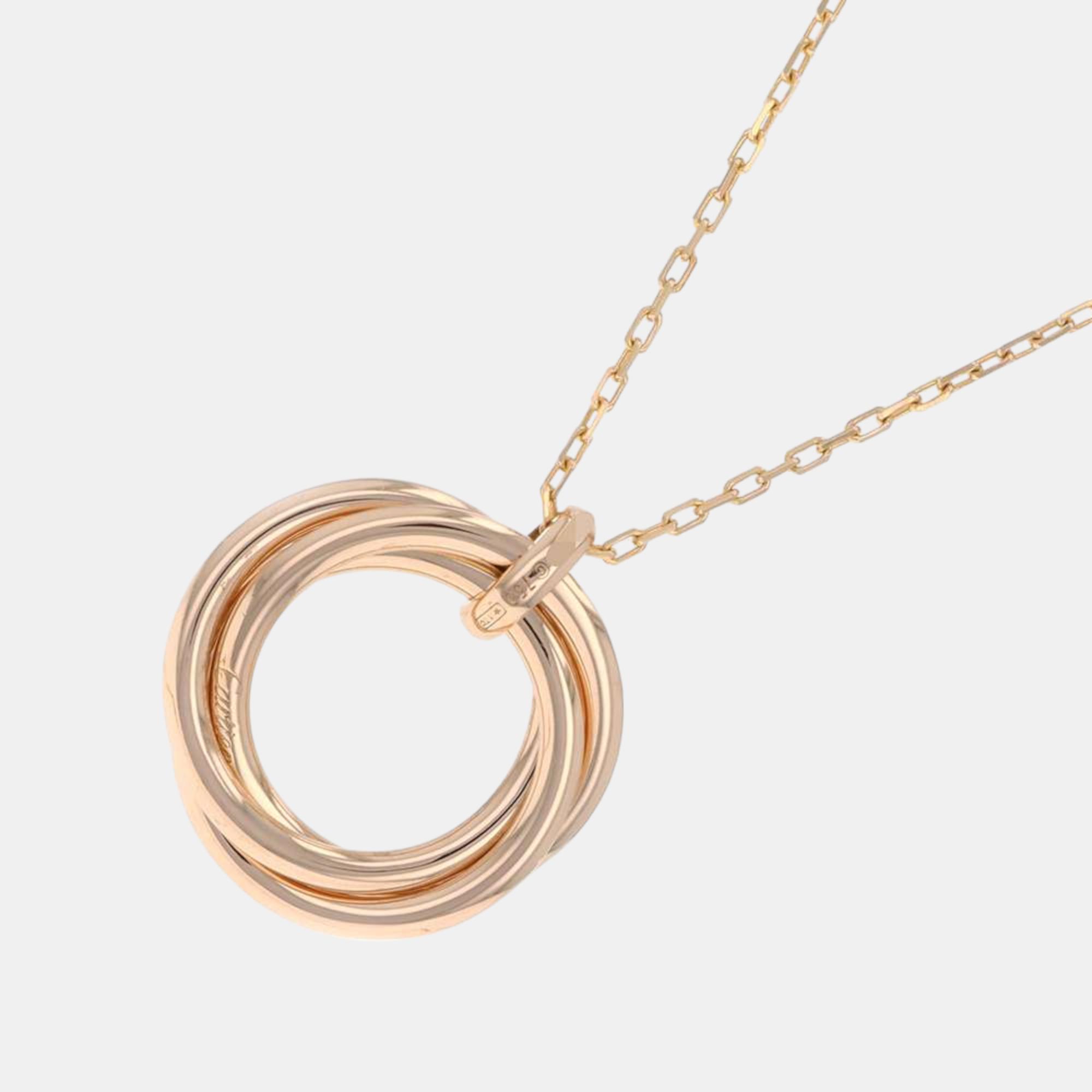 Cartier 18K Rose Gold And Diamond Trinity Pendant Necklace