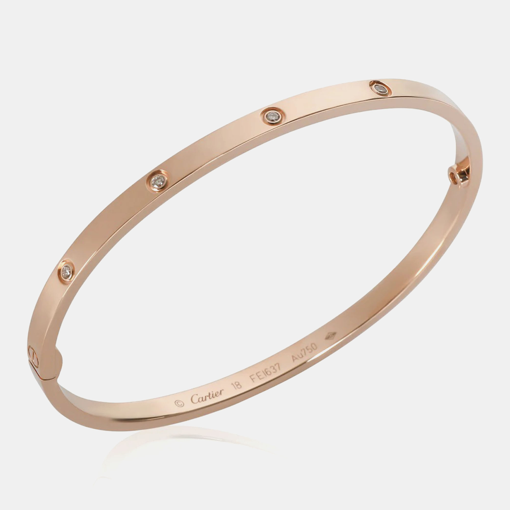 Cartier Rose Gold Diamonds Love Bracelet Small Model