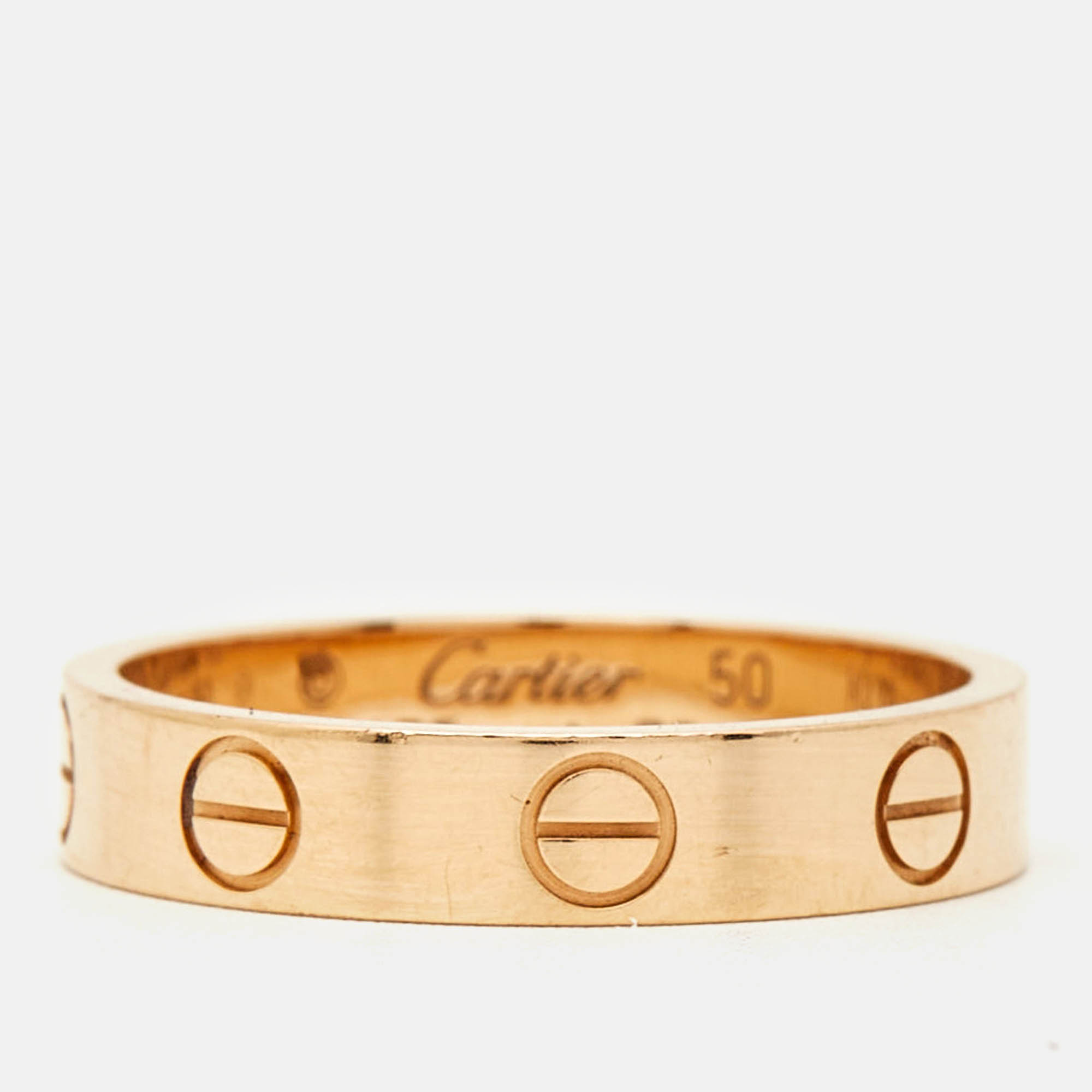 Cartier Love 18k Rose Gold Wedding Band Ring Size 50