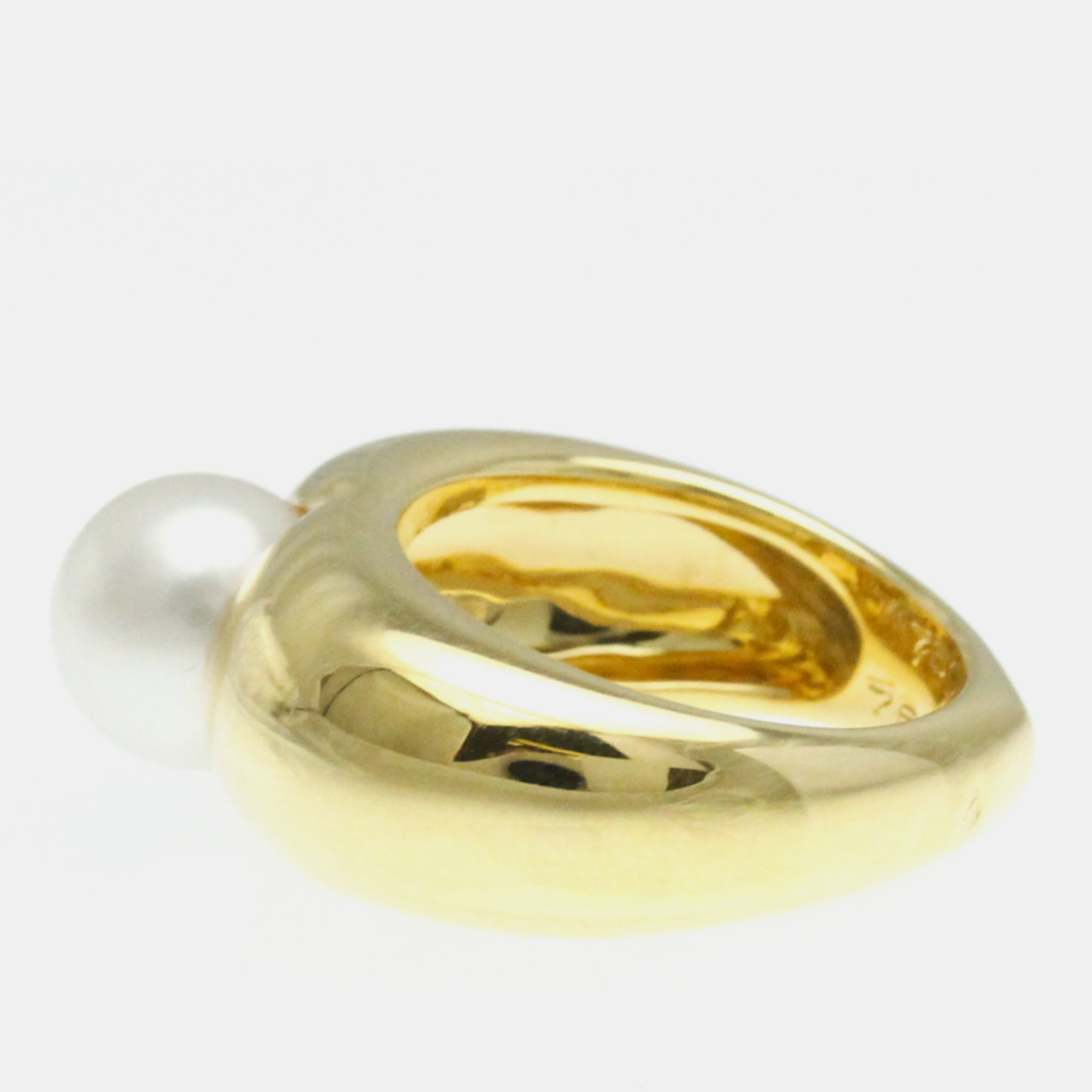 Cartier Pearl Heart Yellow Gold 18K Pearl Band Ring Gold EU 52