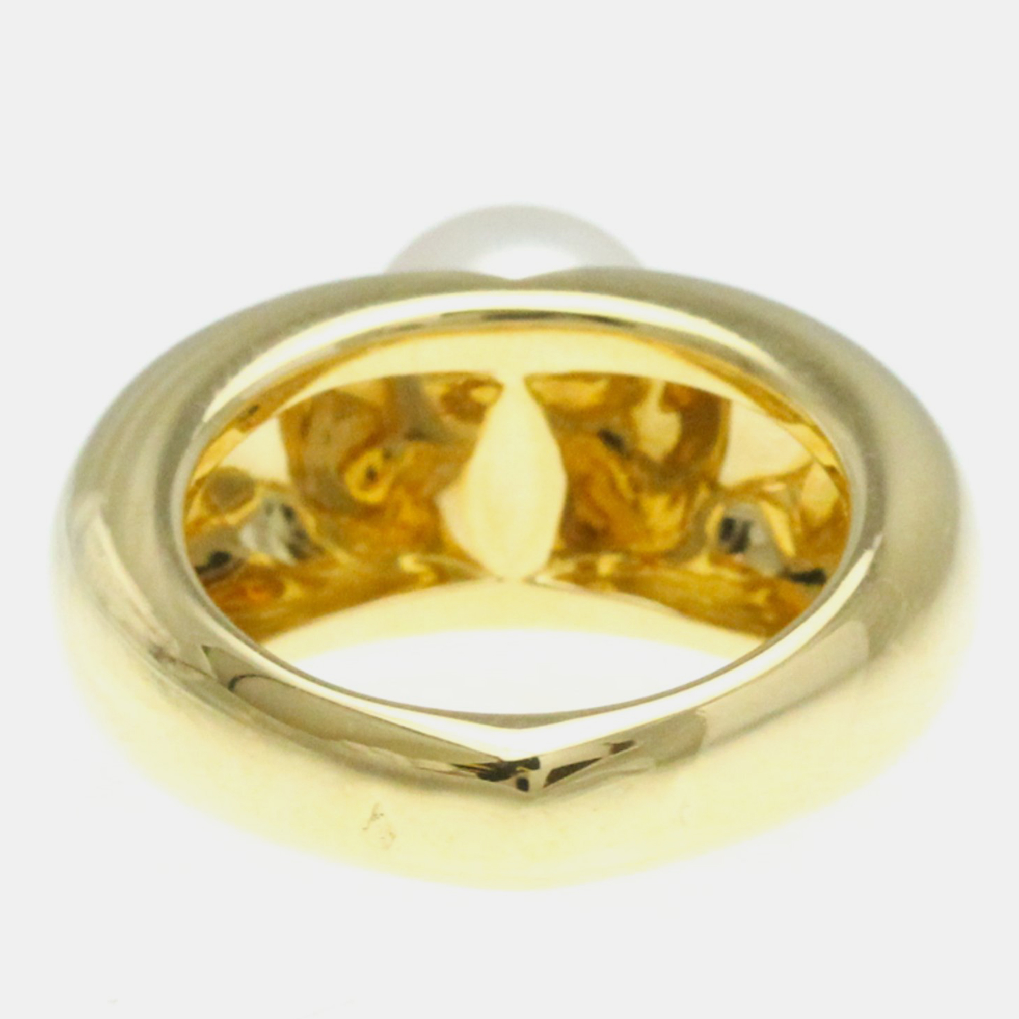 Cartier Pearl Heart Yellow Gold 18K Pearl Band Ring Gold EU 52