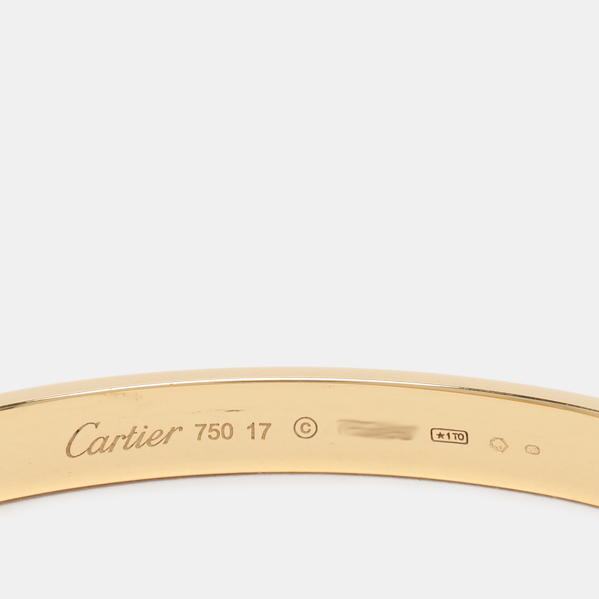 Cartier Love 18K Yellow Gold Bracelet 17