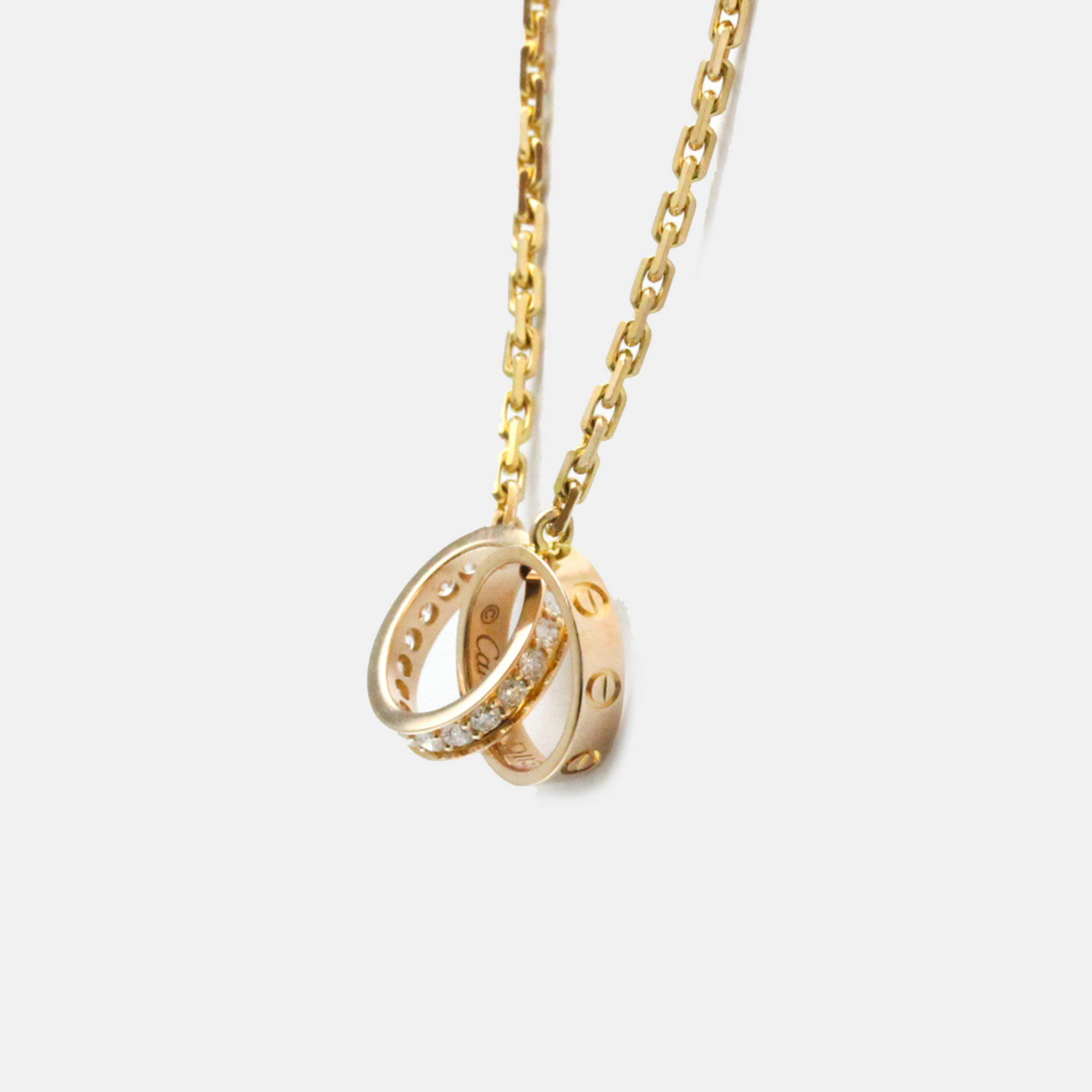 Cartier 18K Yellow Gold And Diamond Love Pendant Necklace