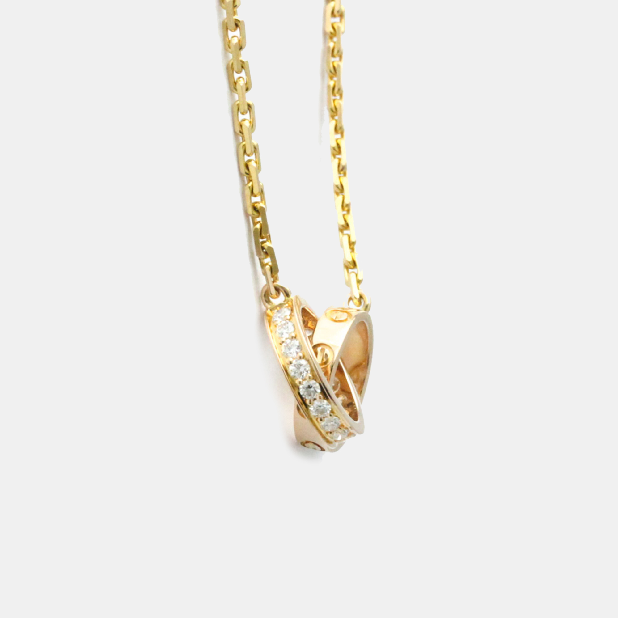 Cartier 18K Yellow Gold And Diamond Love Pendant Necklace