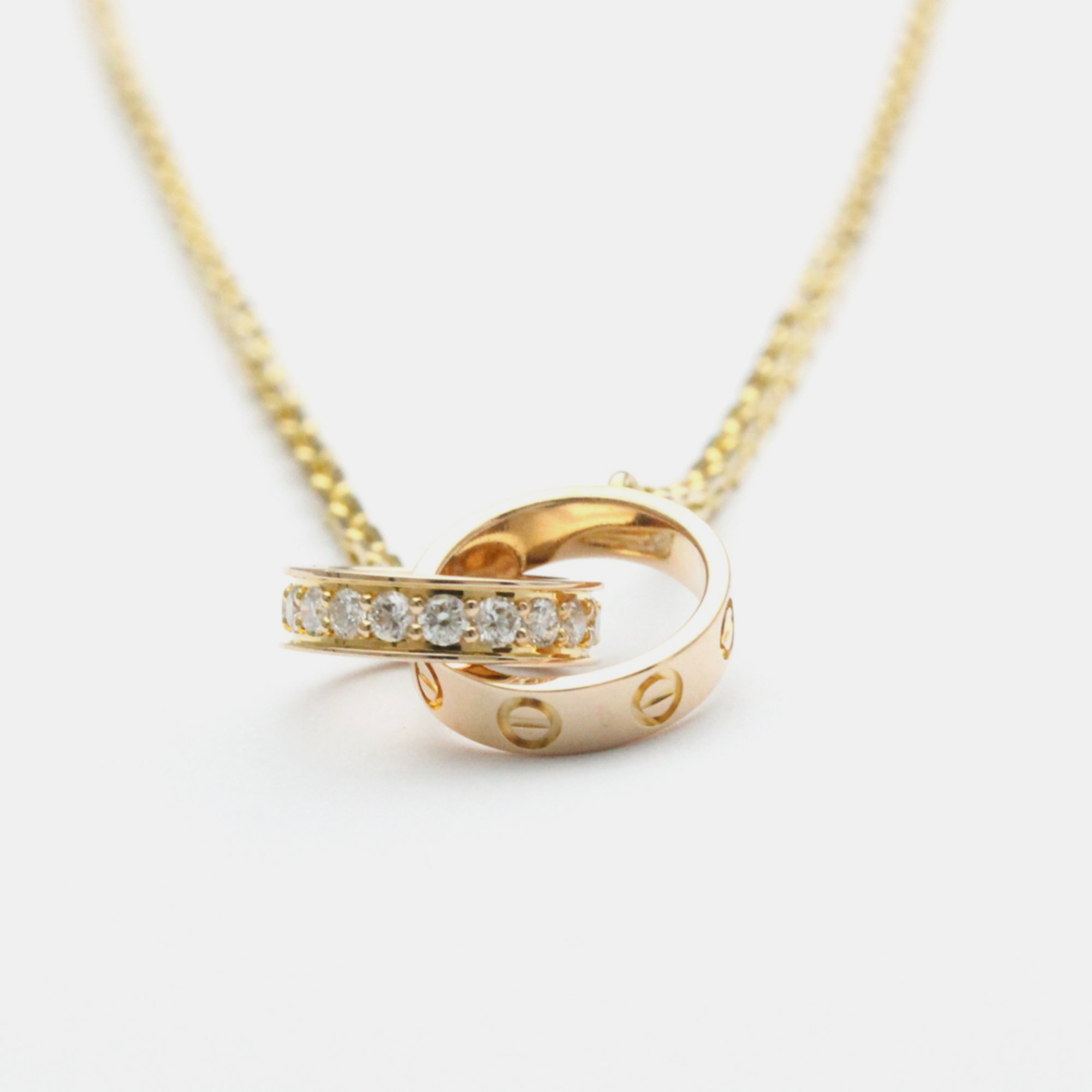 Cartier 18K Yellow Gold And Diamond Love Pendant Necklace