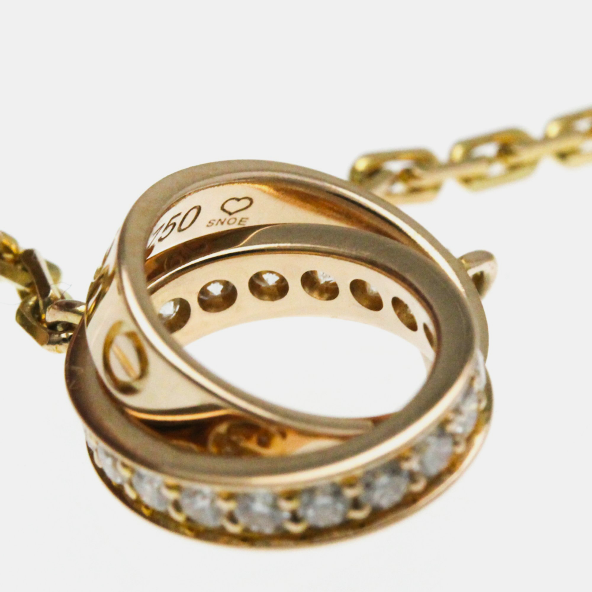 Cartier 18K Yellow Gold And Diamond Love Pendant Necklace