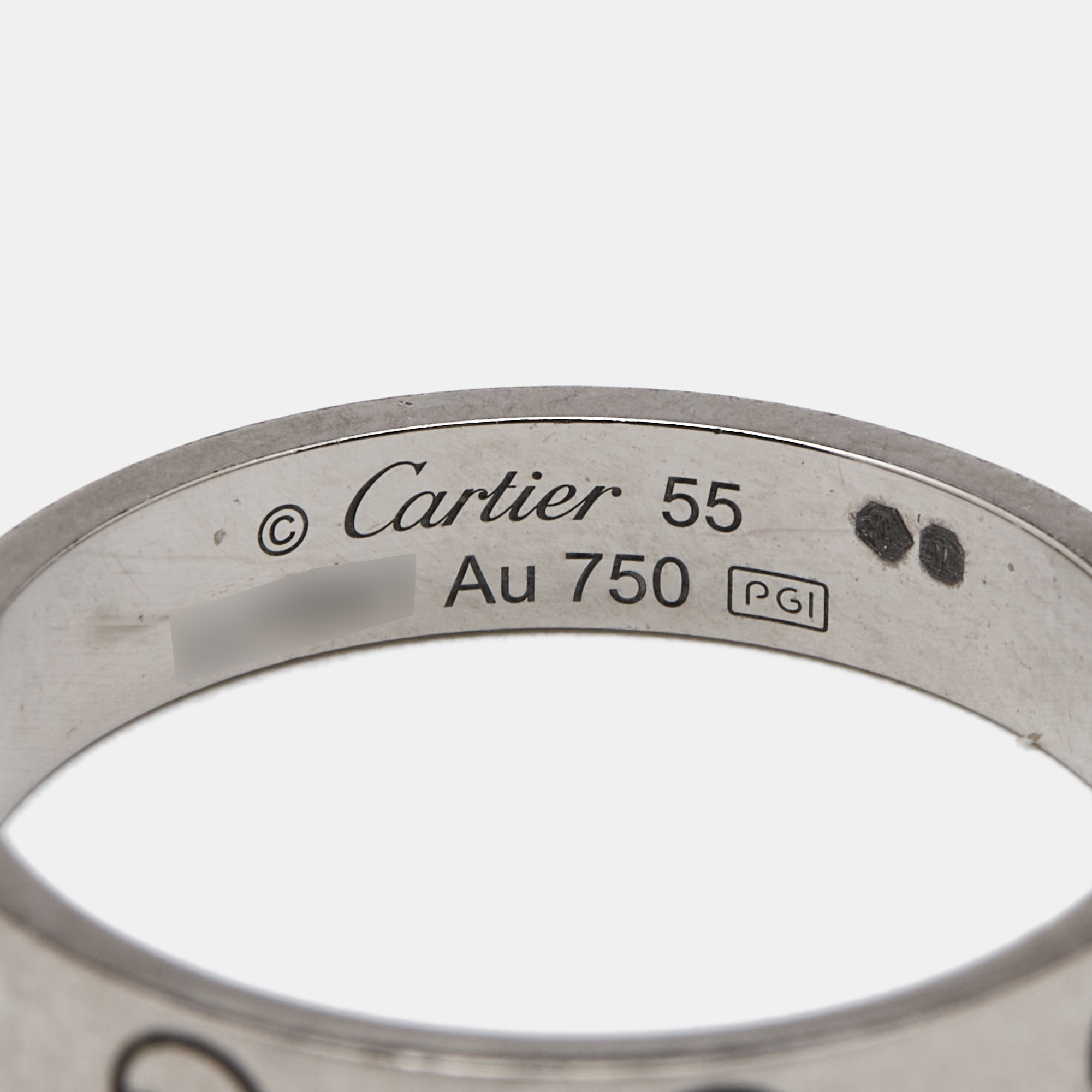 Cartier Love 18k White Gold Wedding Band Ring Size 55