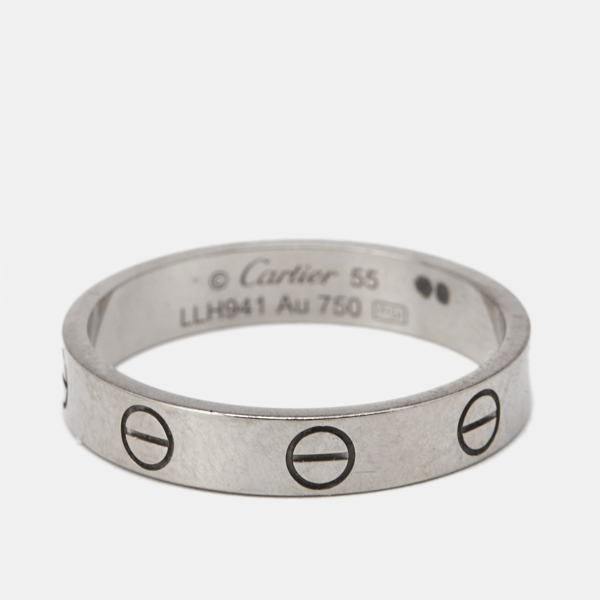 Cartier Love 18k White Gold Wedding Band Ring Size 55