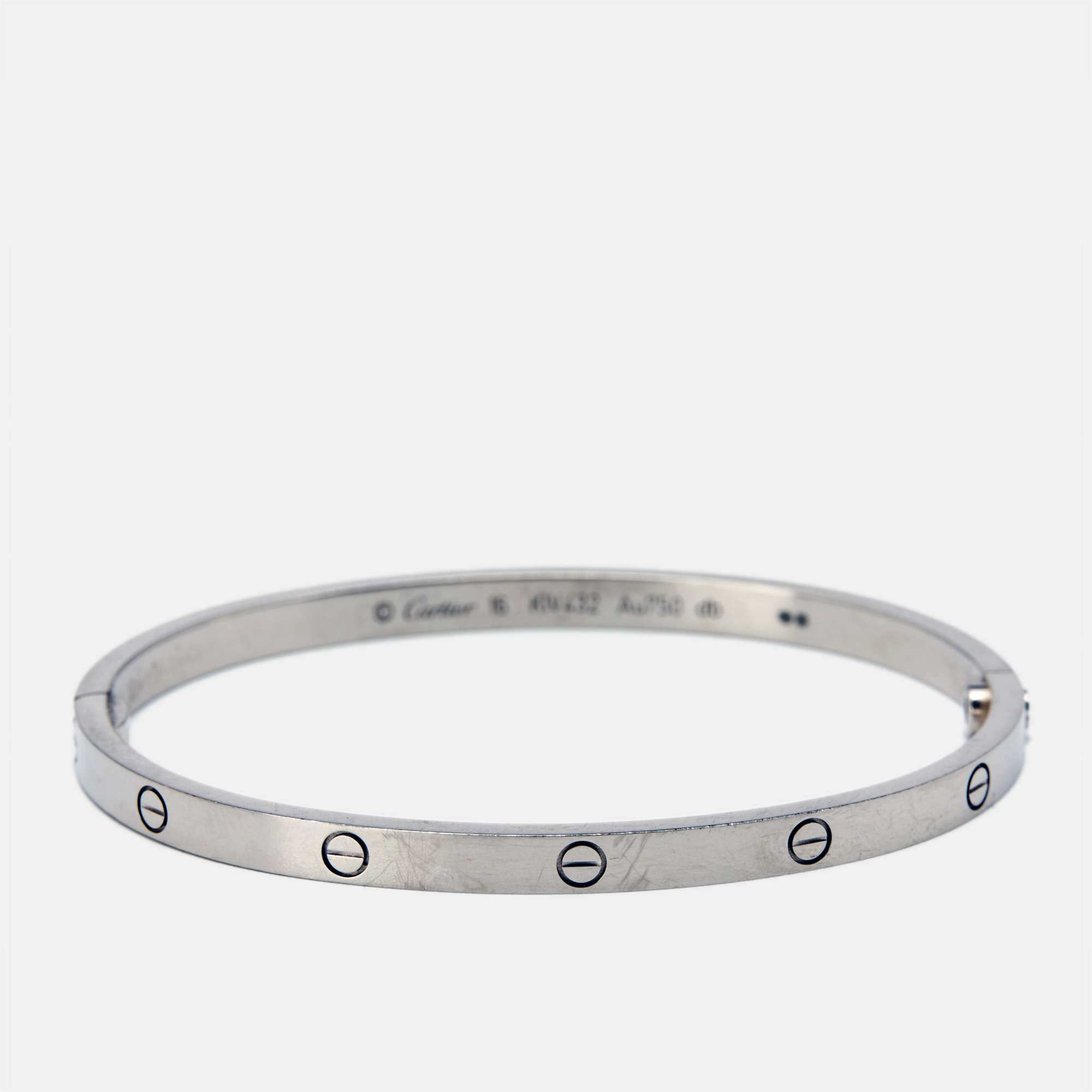 Cartier Love 18k White Gold Small Model Bracelet 16