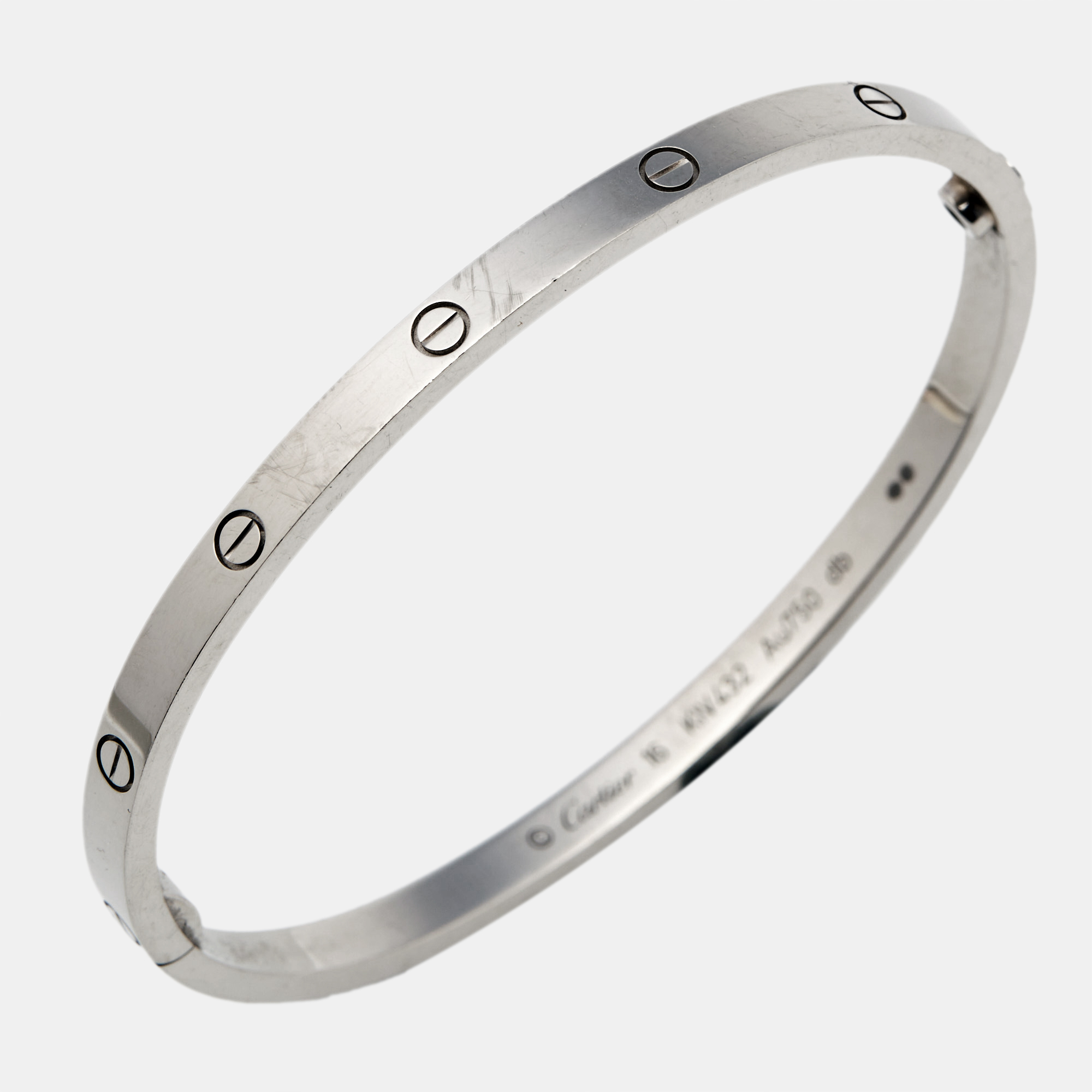 Cartier Love 18k White Gold Small Model Bracelet 16