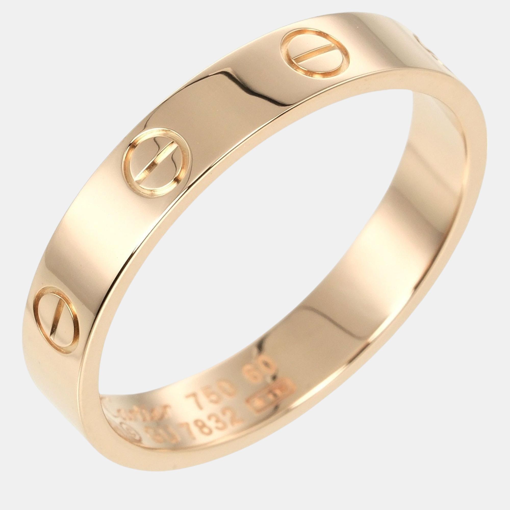 Cartier 18K Pink Gold Love Wedding Ring EU 60