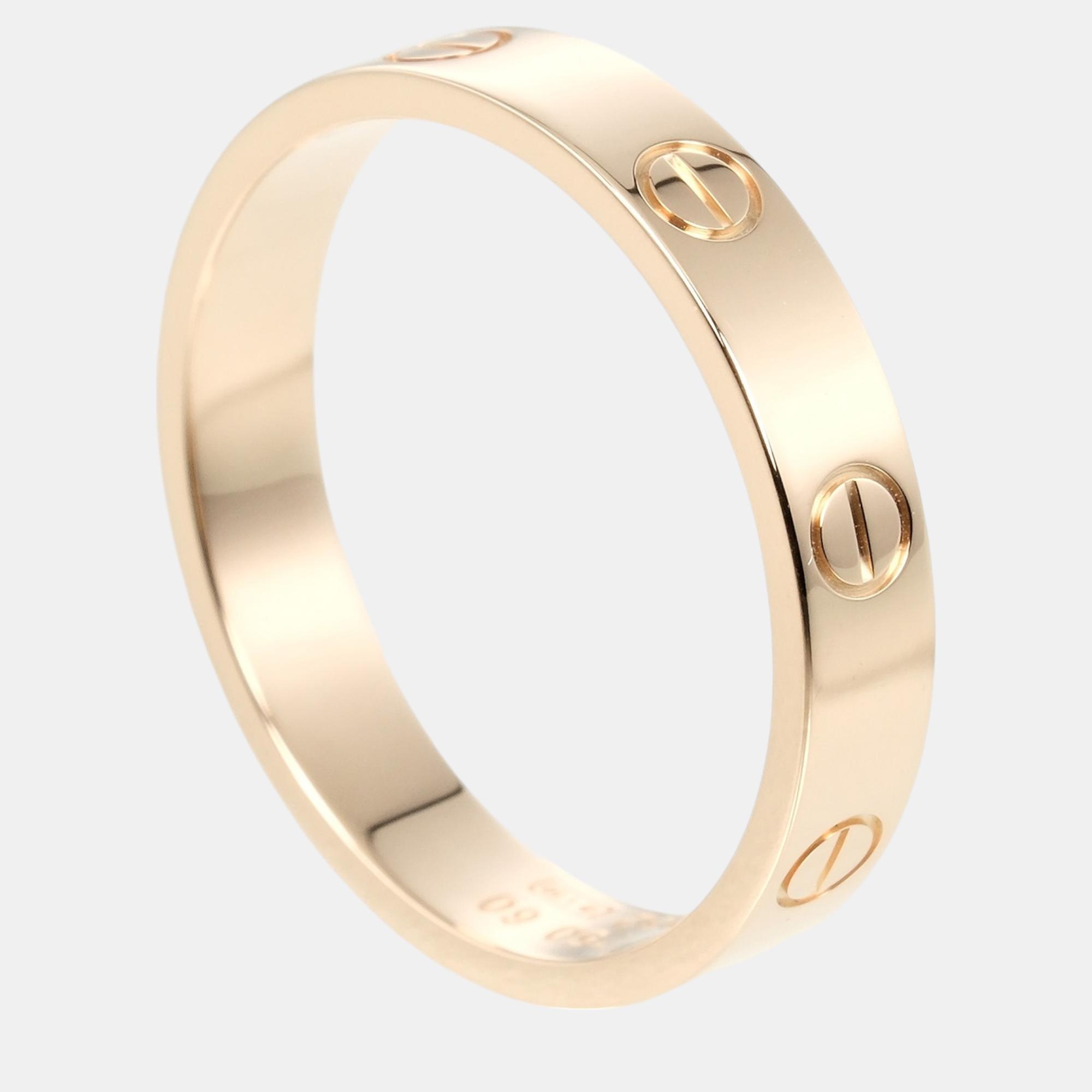 Cartier 18K Pink Gold Love Wedding Ring EU 60