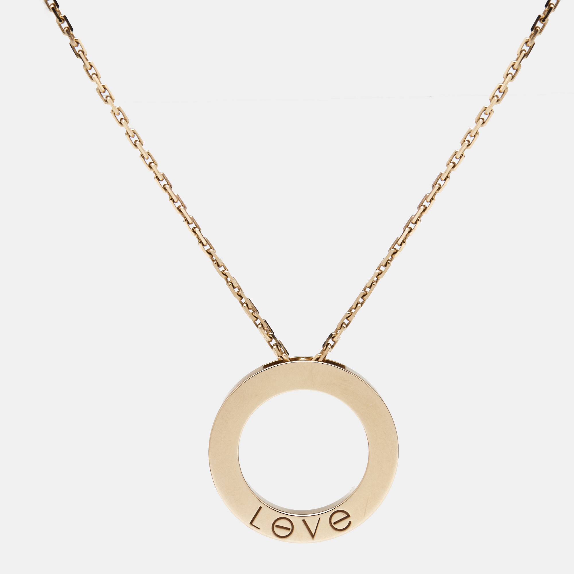 Cartier Love 3 Diamonds 18k Rose Gold Necklace