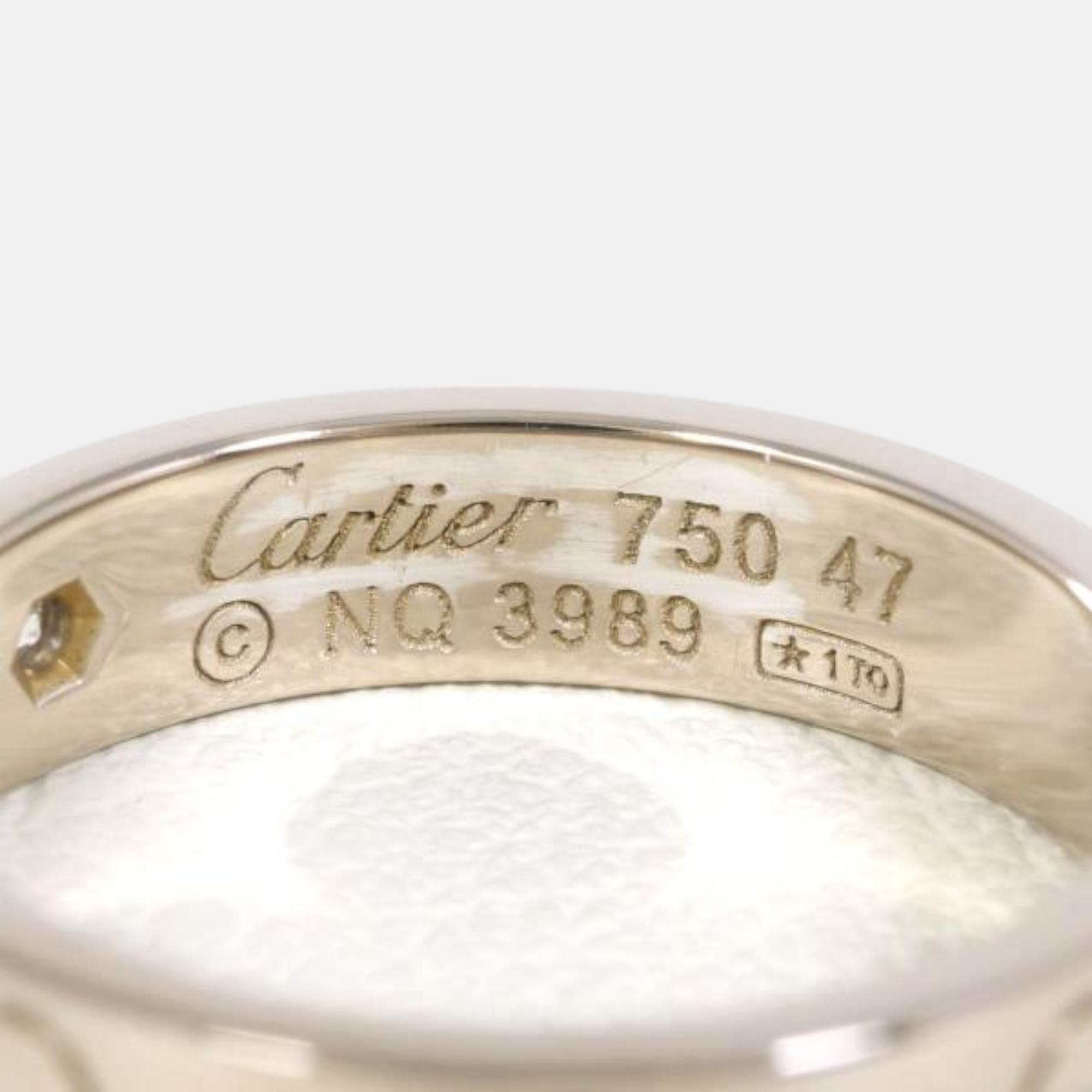 Cartier 18K White Gold Diamond Love Ring EU 47