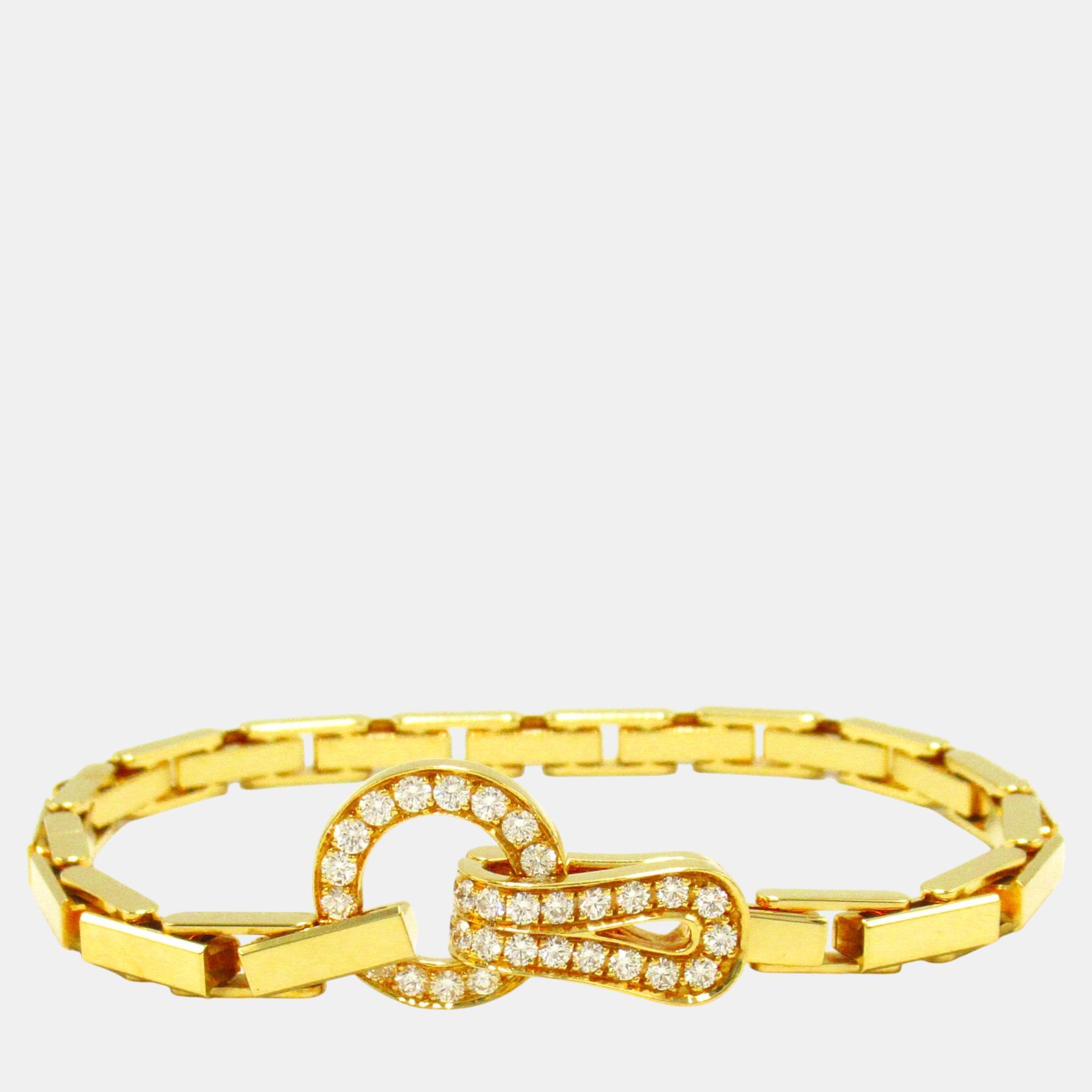 Cartier Diamond Bracelet 18k Yellow Gold Clear Metal