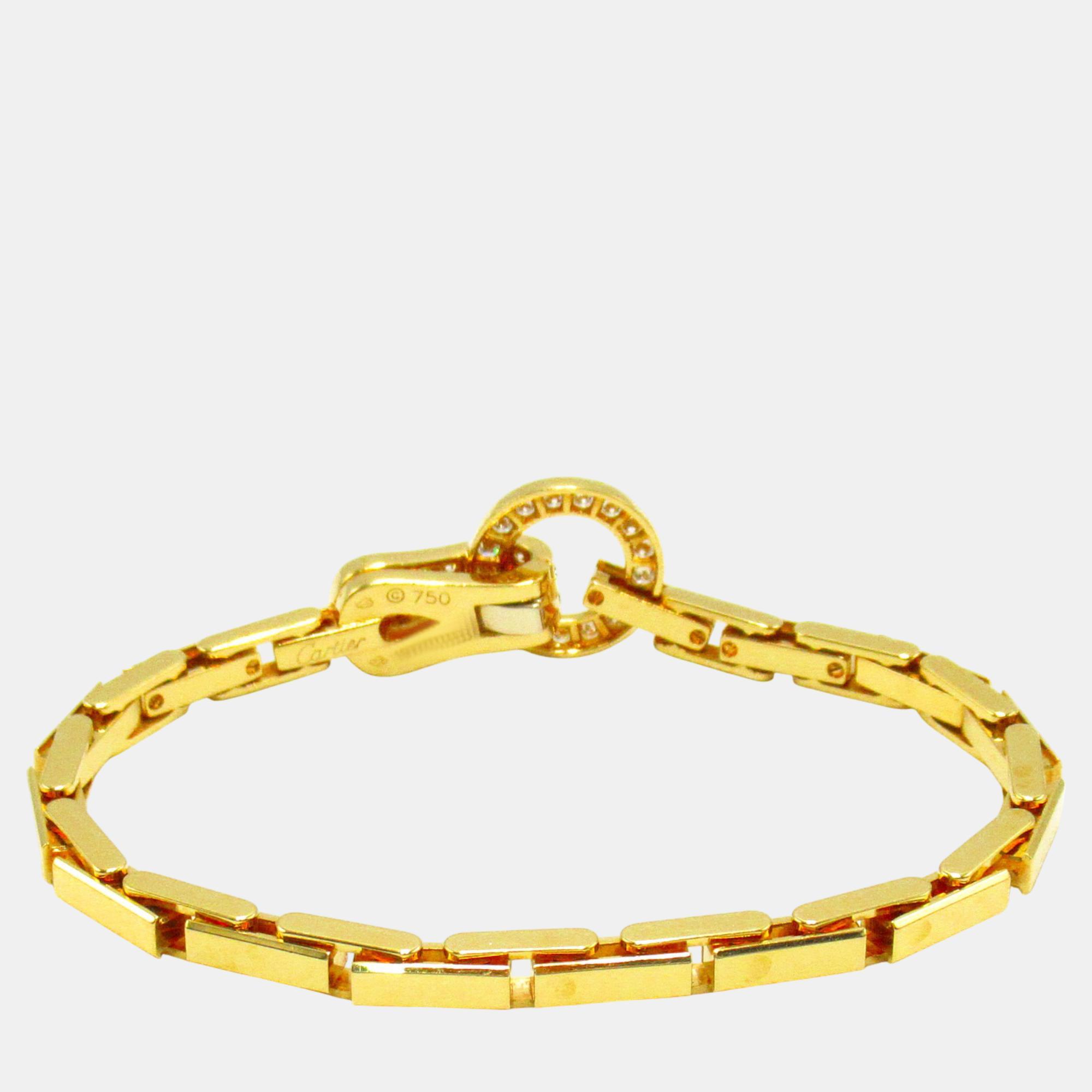 Cartier Diamond Bracelet 18k Yellow Gold Clear Metal