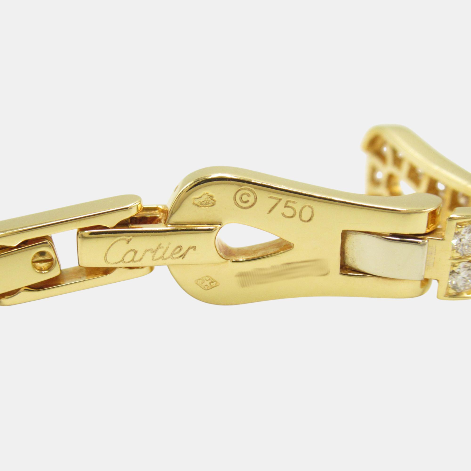 Cartier Diamond Bracelet 18k Yellow Gold Clear Metal