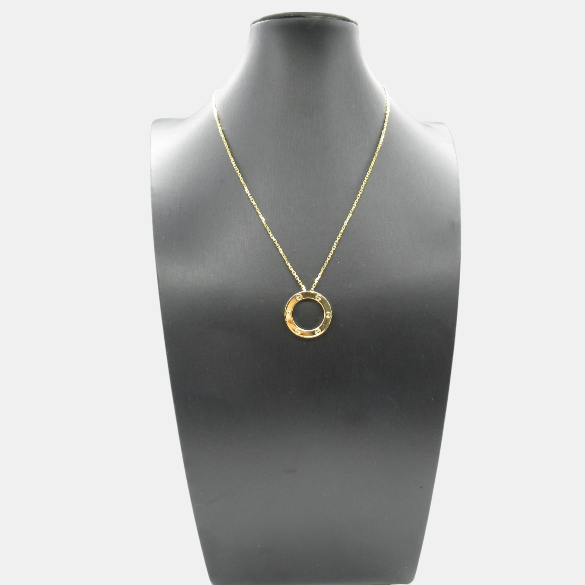 Cartier Love Circle Necklace 18k Yellow Gold Gold Metal