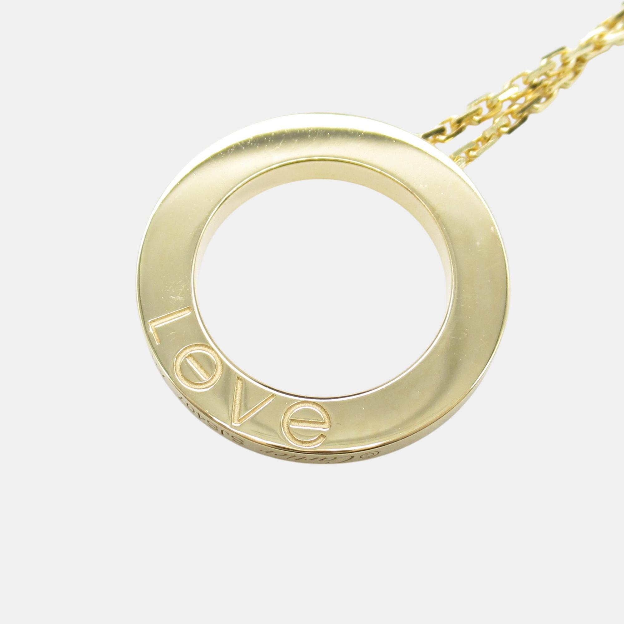 Cartier Love Circle Necklace 18k Yellow Gold Gold Metal