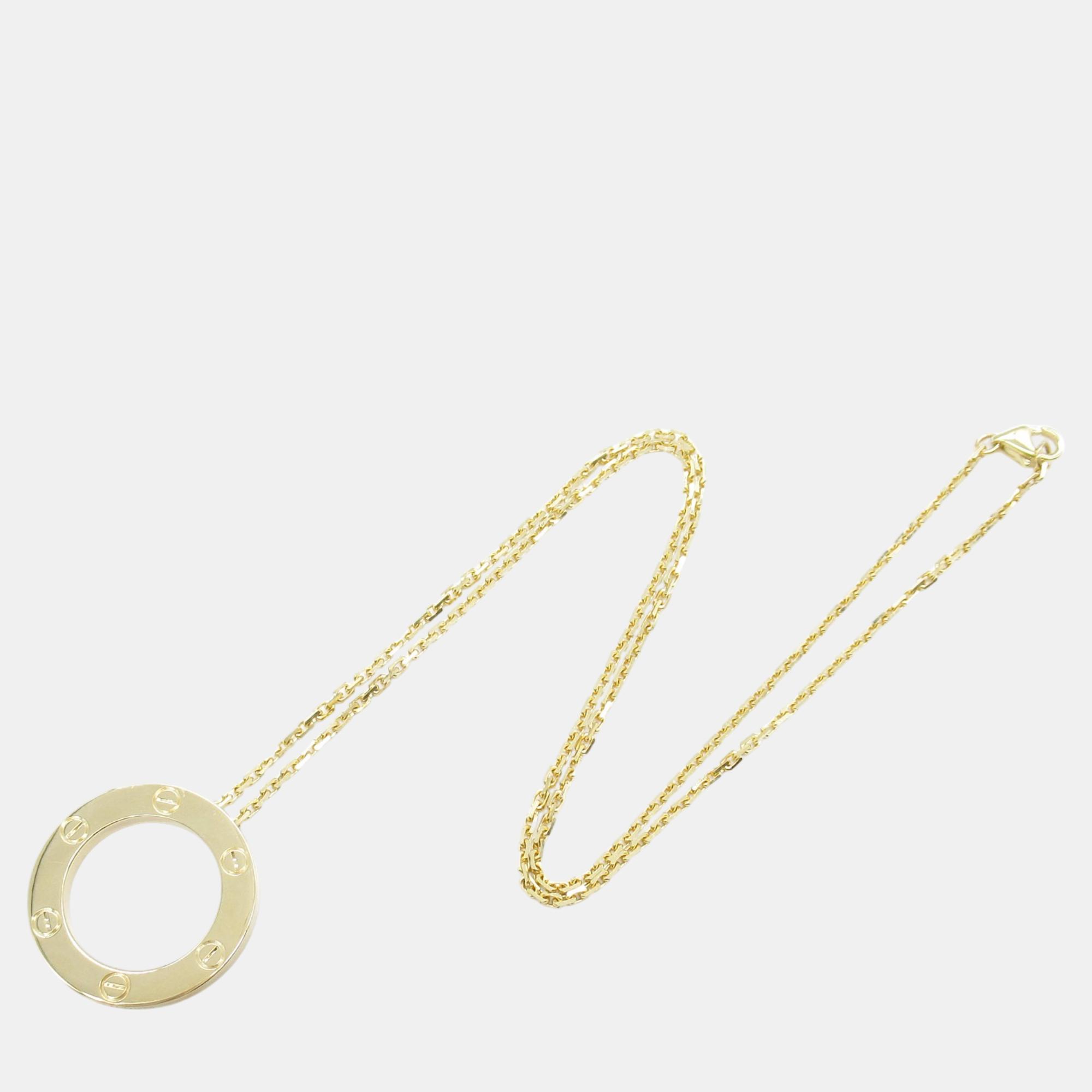 Cartier Love Circle Necklace 18k Yellow Gold Gold Metal