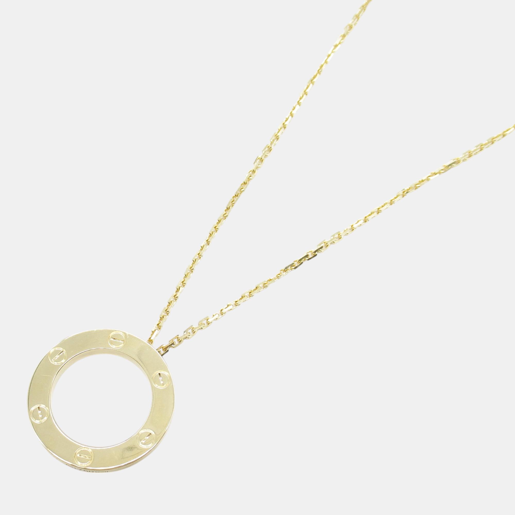 Cartier Love Circle Necklace 18k Yellow Gold Gold Metal