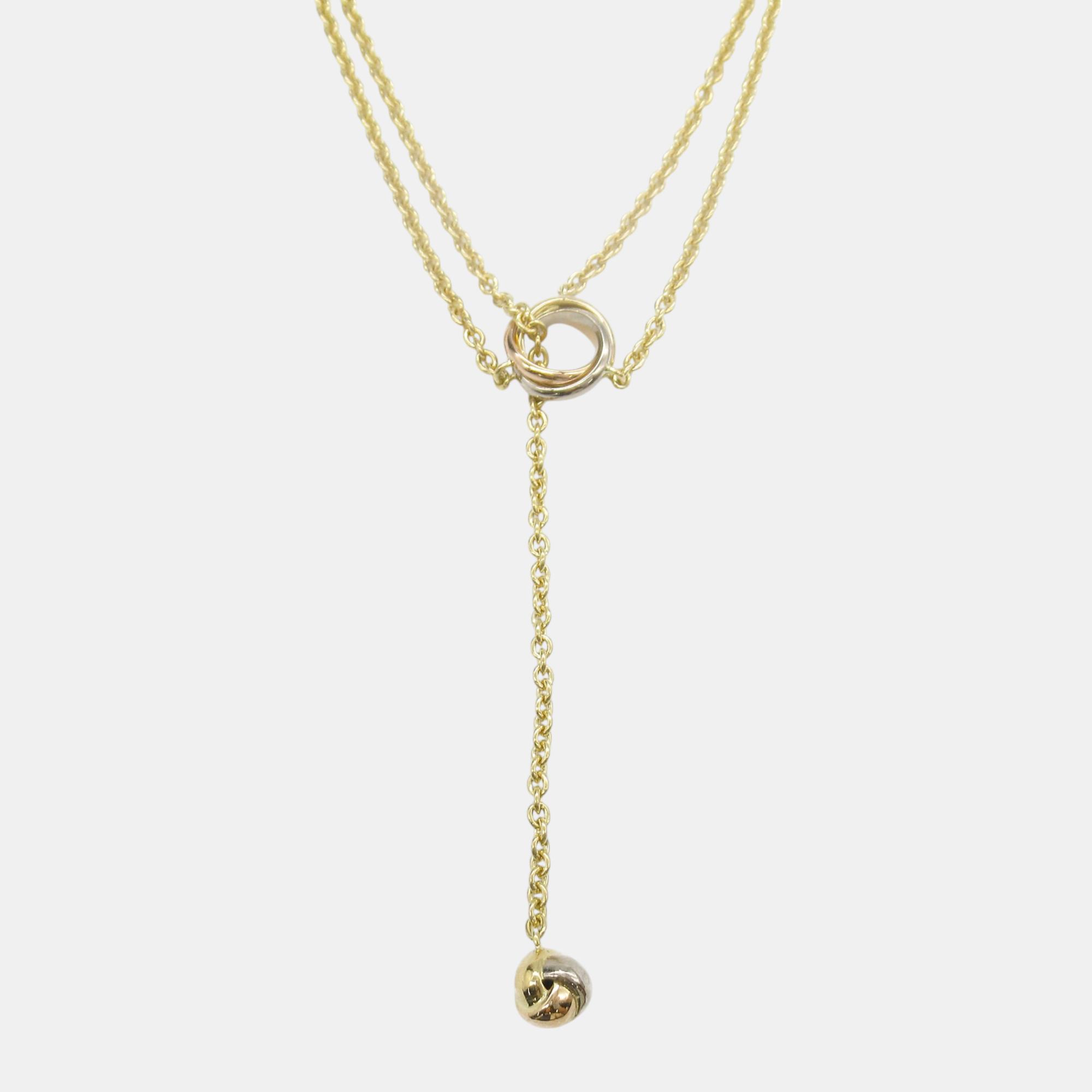 Cartier Trinity Necklace 18k Gold White Gold Gold Metal
