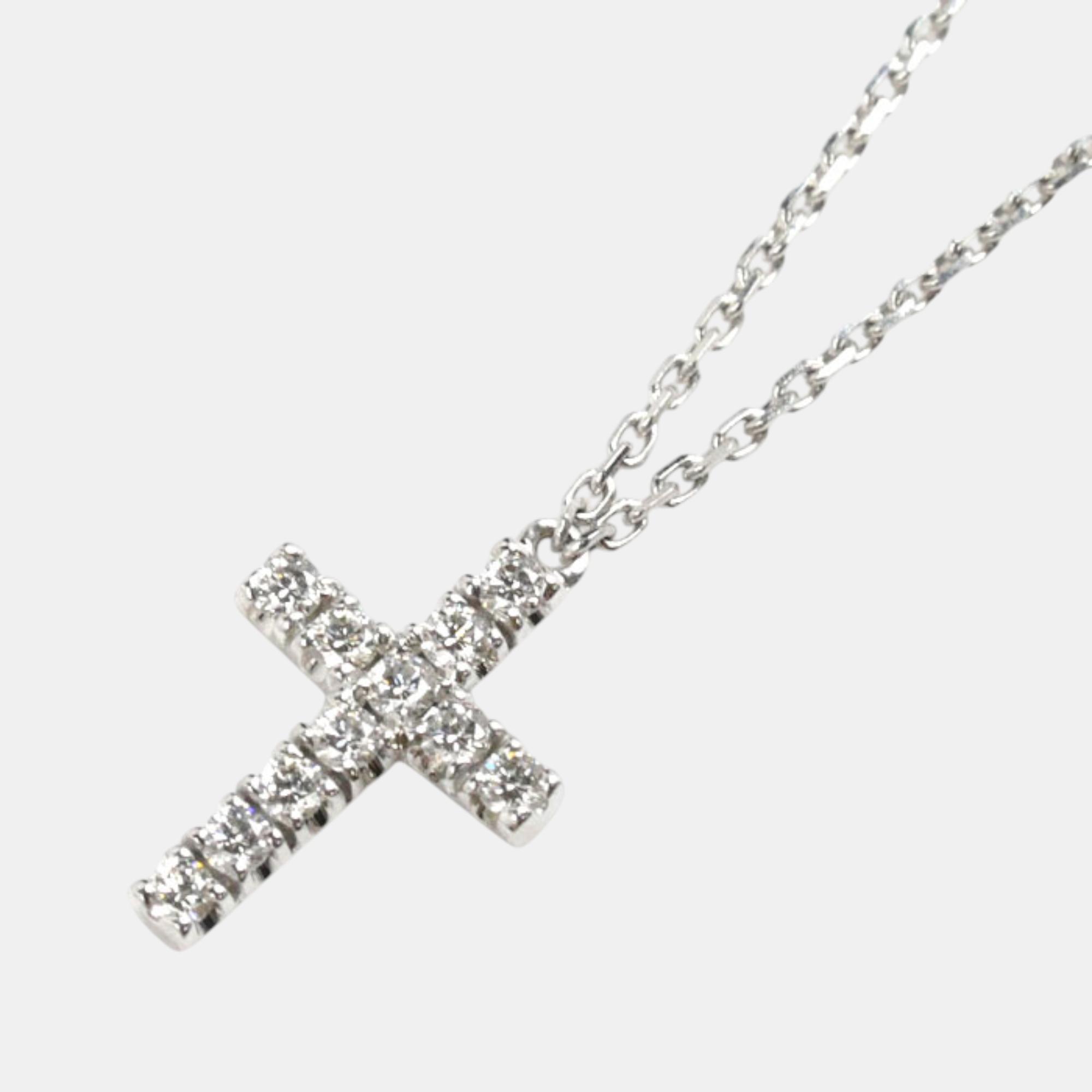 Cartier 18k White Gold White Gold Diamond Cross Necklace Silver Metal
Cartier 18k White Gold White Gold Diamond Cross Necklace Silver Metal