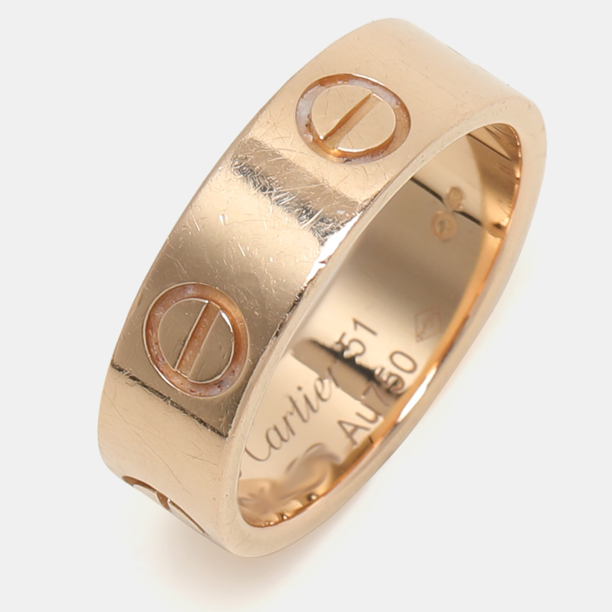 Cartier Love 18K Rose Gold Narrow Wedding Band Ring Size 51