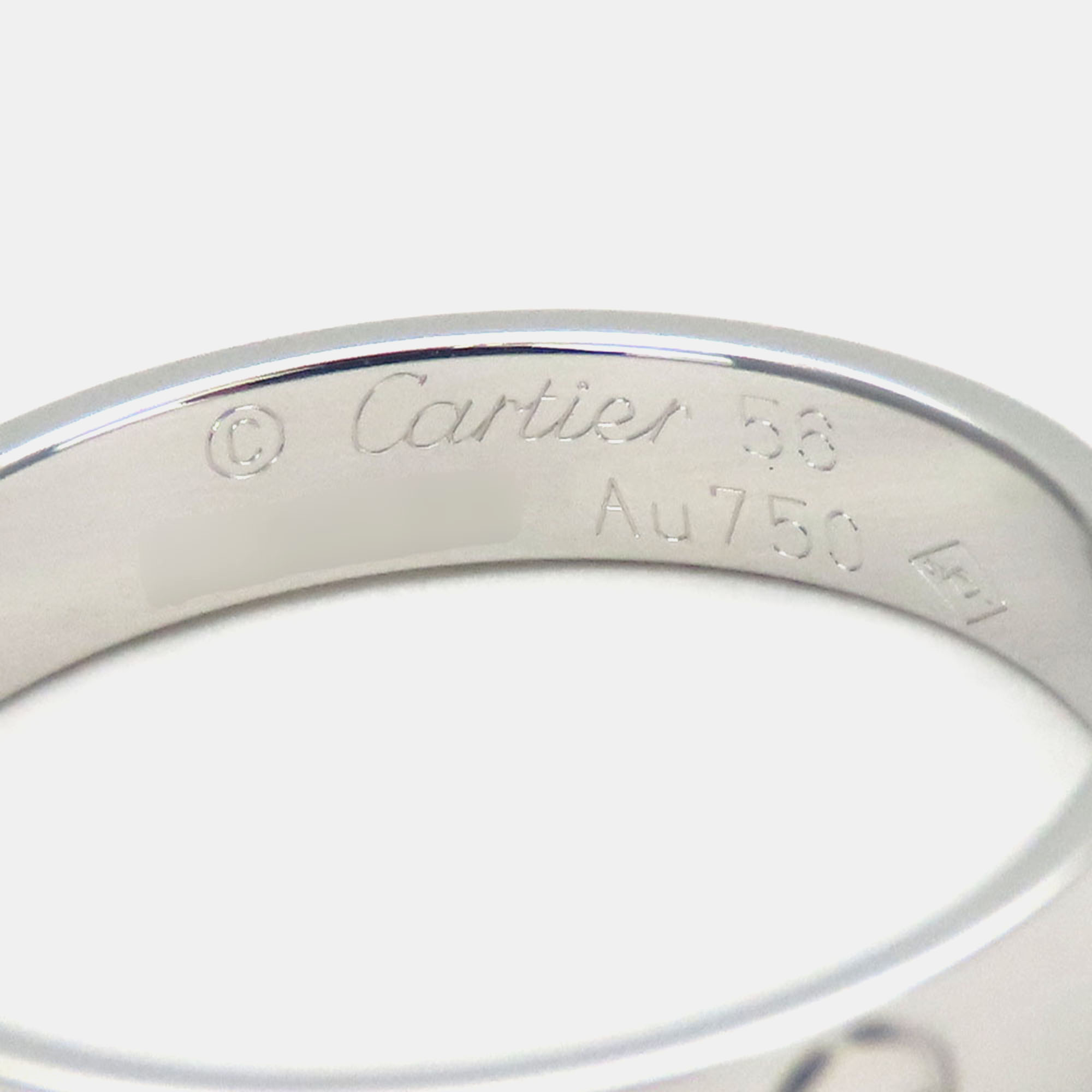 Cartier 18K White Gold Love Band Ring EU 56