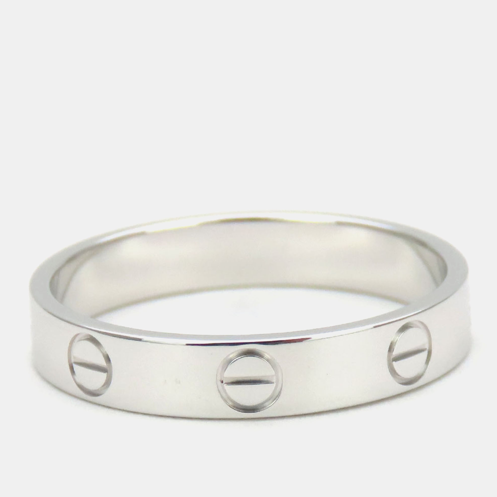 Cartier 18K White Gold Love Band Ring EU 56