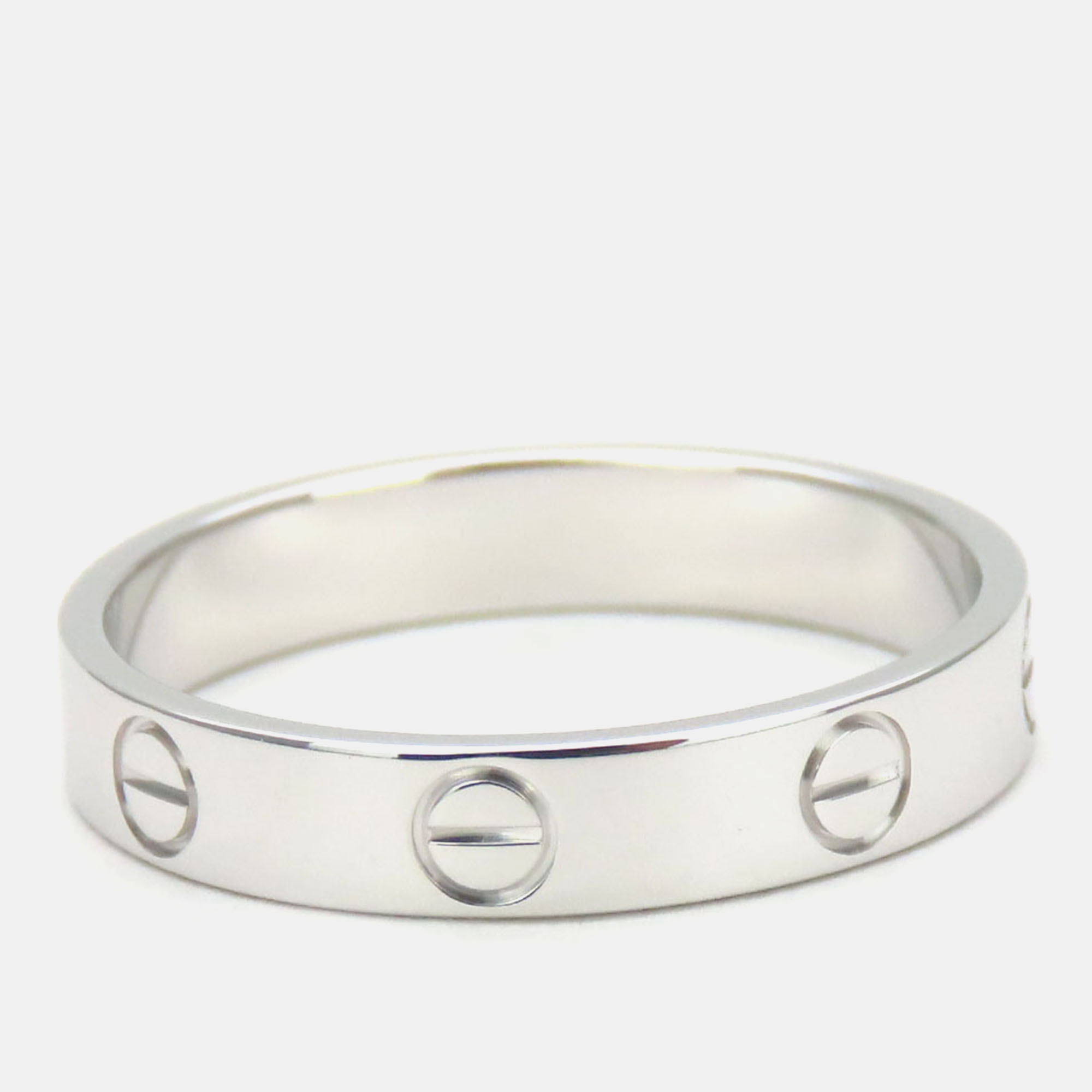 Cartier 18K White Gold Love Band Ring EU 56