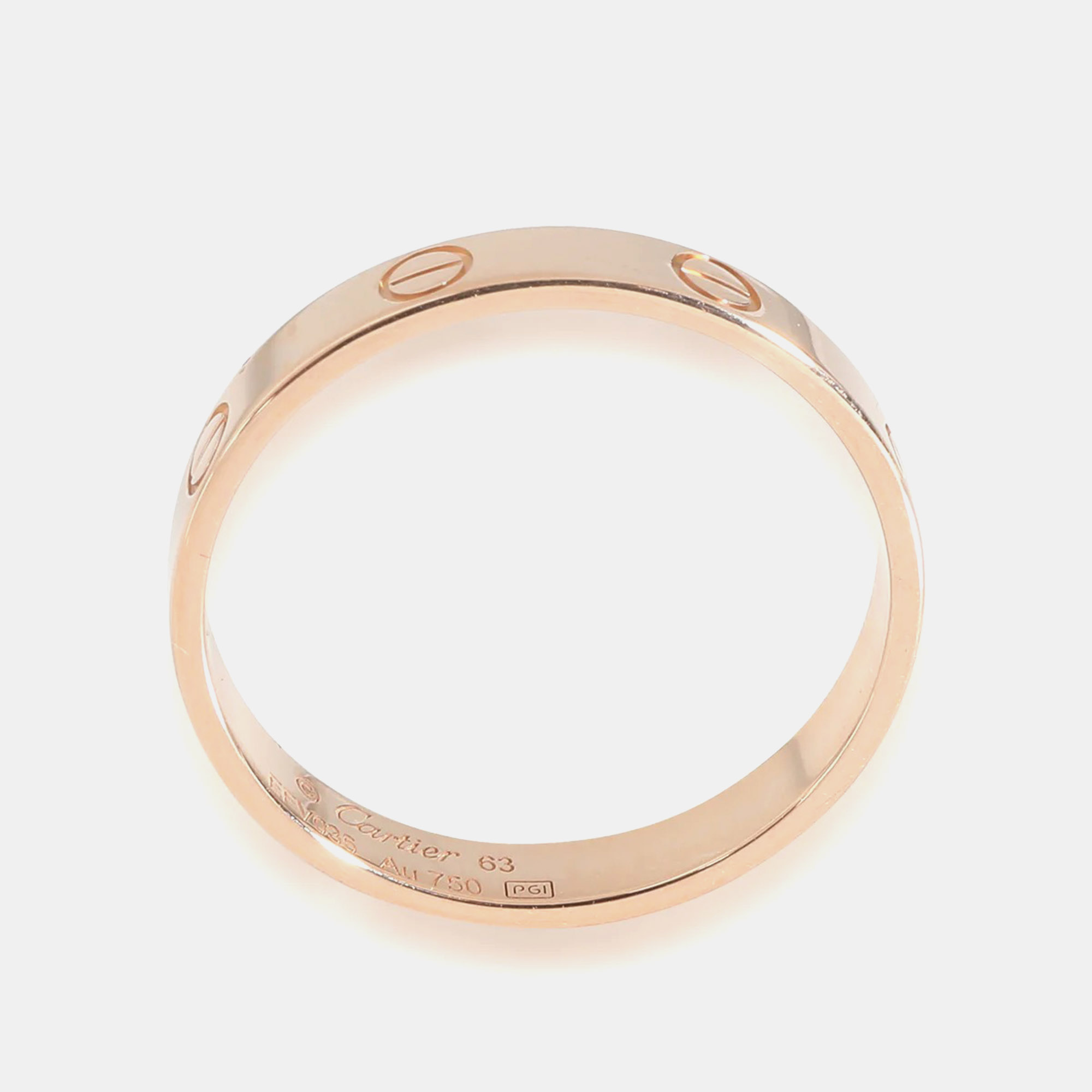 Cartier 18K Rose Gold Love Band Ring EU 63