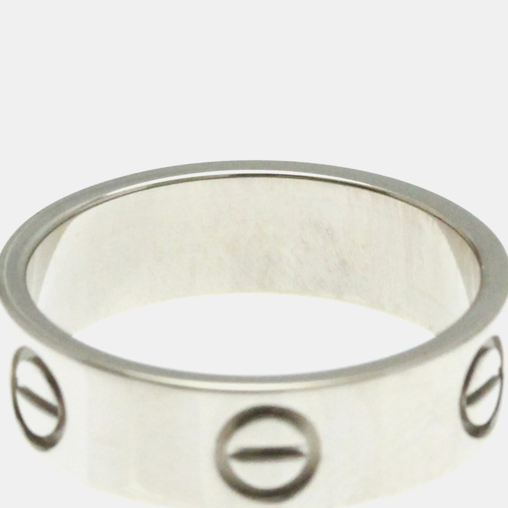 Cartier 18K White Gold Love Band Ring EU 54