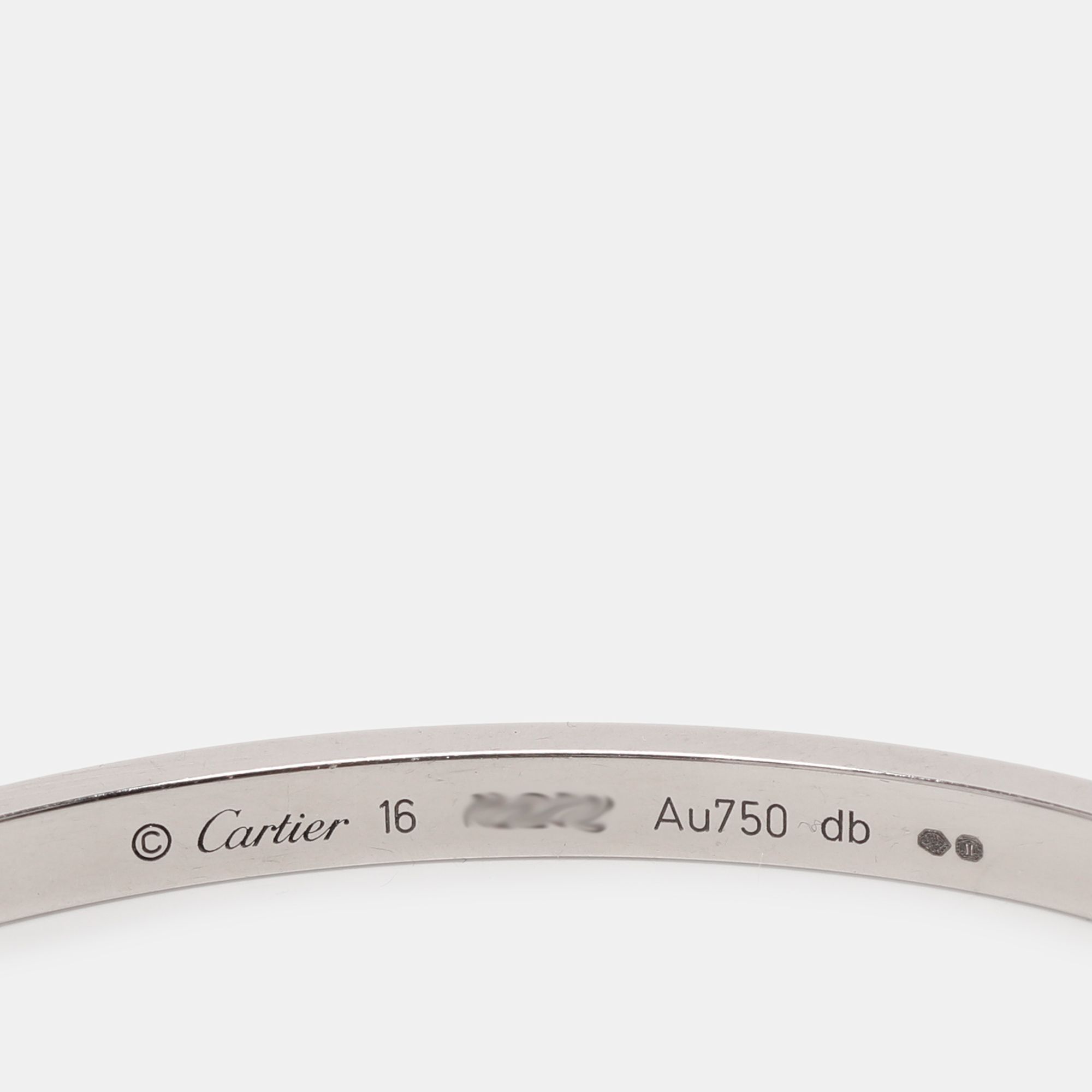 Cartier Love 18k White Gold Bangle Bracelet 15