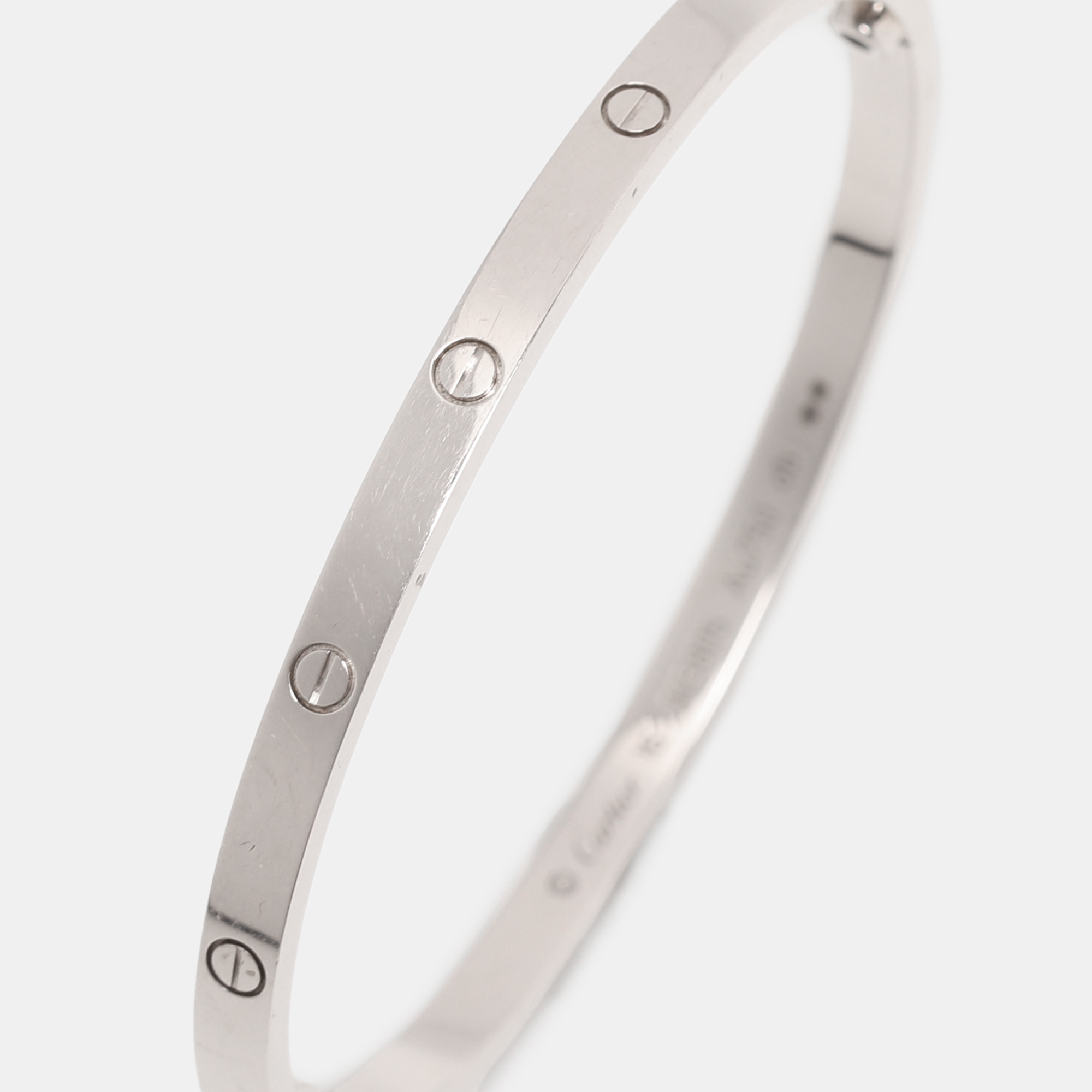 Cartier Love 18k White Gold Bangle Bracelet 15