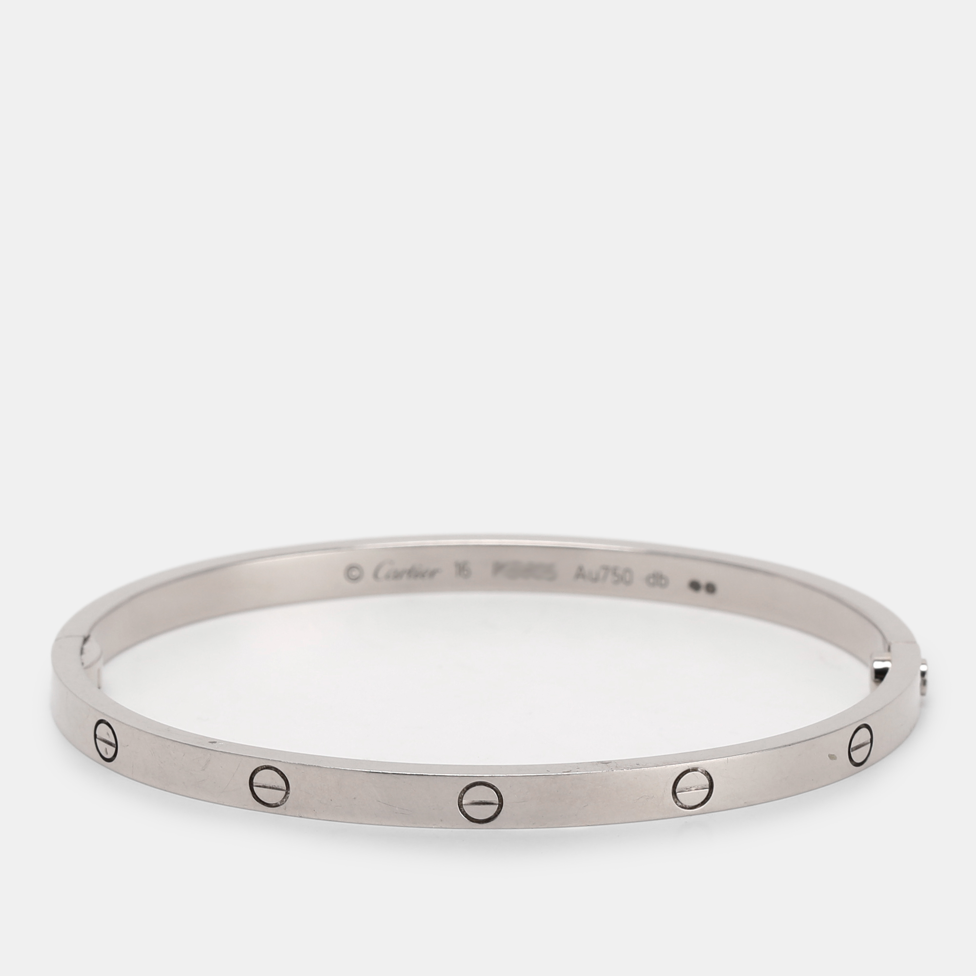 Cartier Love 18k White Gold Bangle Bracelet 15