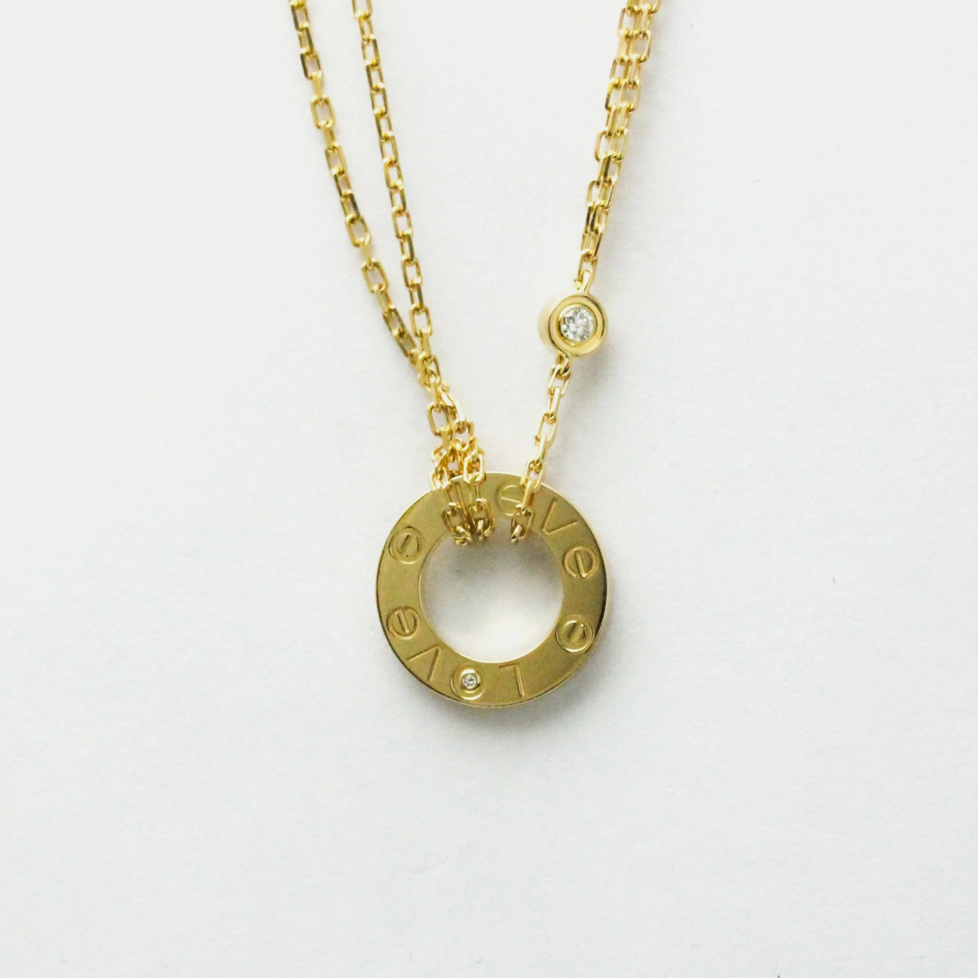 Cartier 18K Yellow Gold and Diamond Love Pendant Necklace