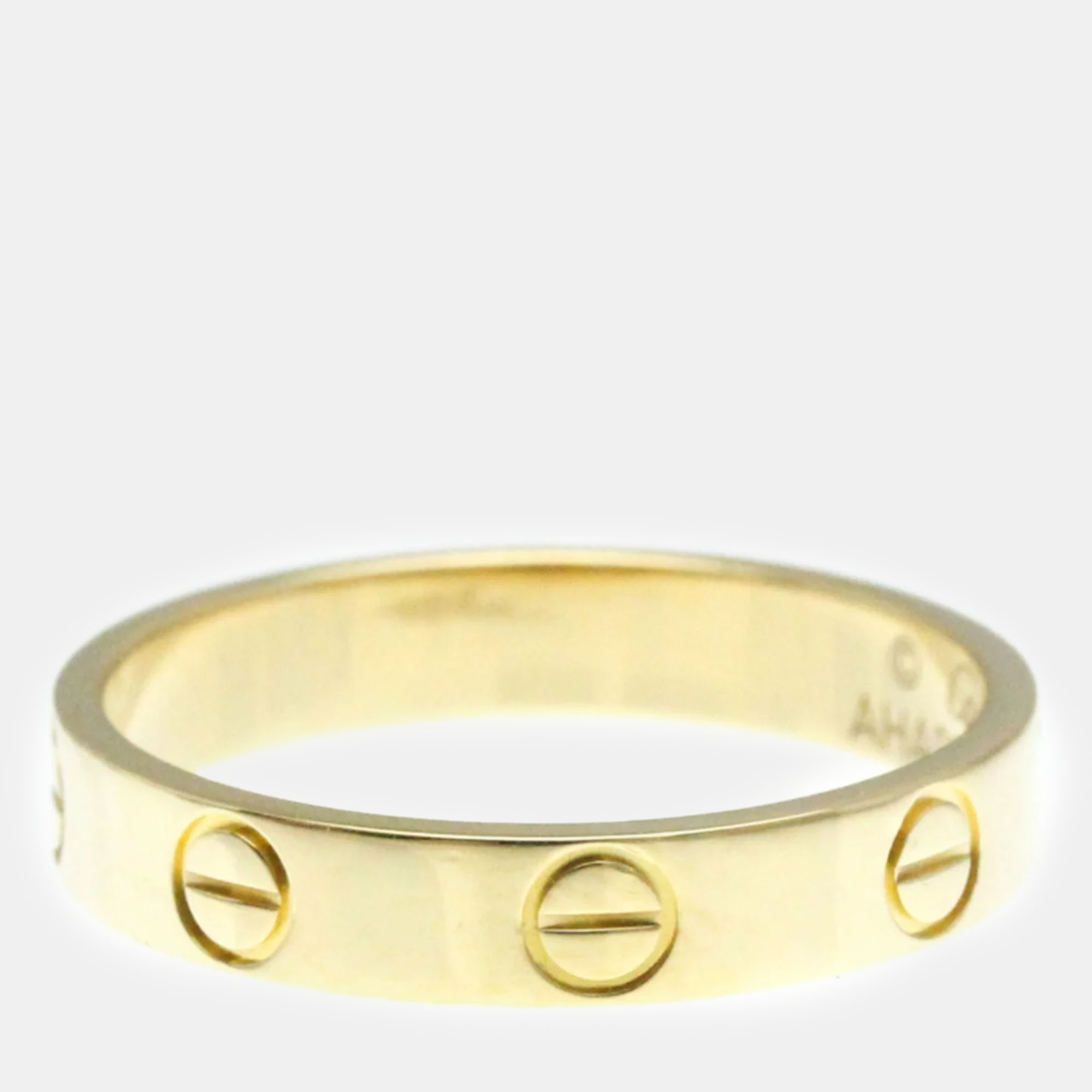 Cartier 18K Yellow Gold Love Band Ring EU 52