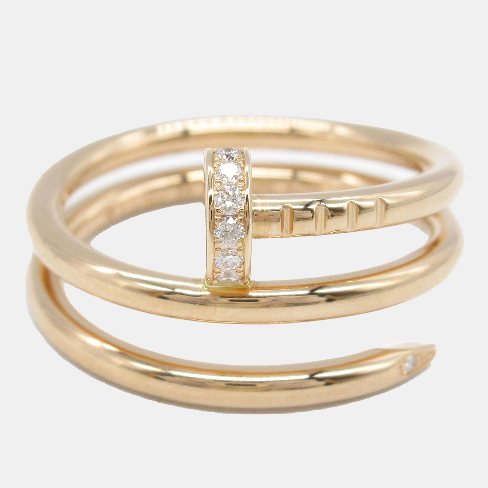 Cartier 18K Pink Rose Gold Diamond Juste Un Clou Double Ring EU 54
Cartier 18K Pink Rose Gold Diamond Juste Un Clou Double Ring EU 54