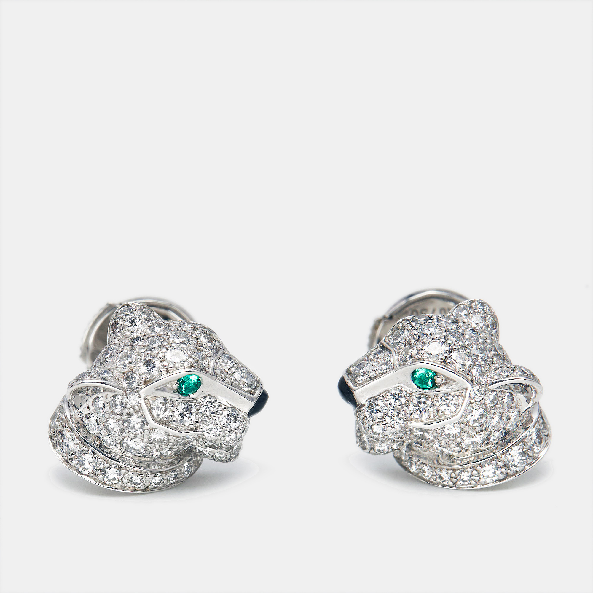 Cartier Panthere De Cartier Diamonds Emerald Onyx 18k White Gold Stud Earrings
Cartier Panthere De Cartier Diamonds Emerald Onyx 18k White Gold Stud Earrings