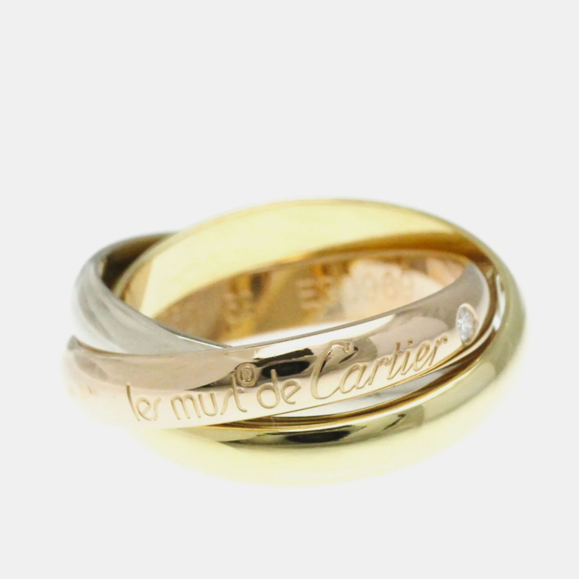Cartier 18K Yellow, Rose, White Gold Diamond Trinity Ring EU 52
Cartier 18K Yellow, Rose, White Gold Diamond Trinity Ring EU 52